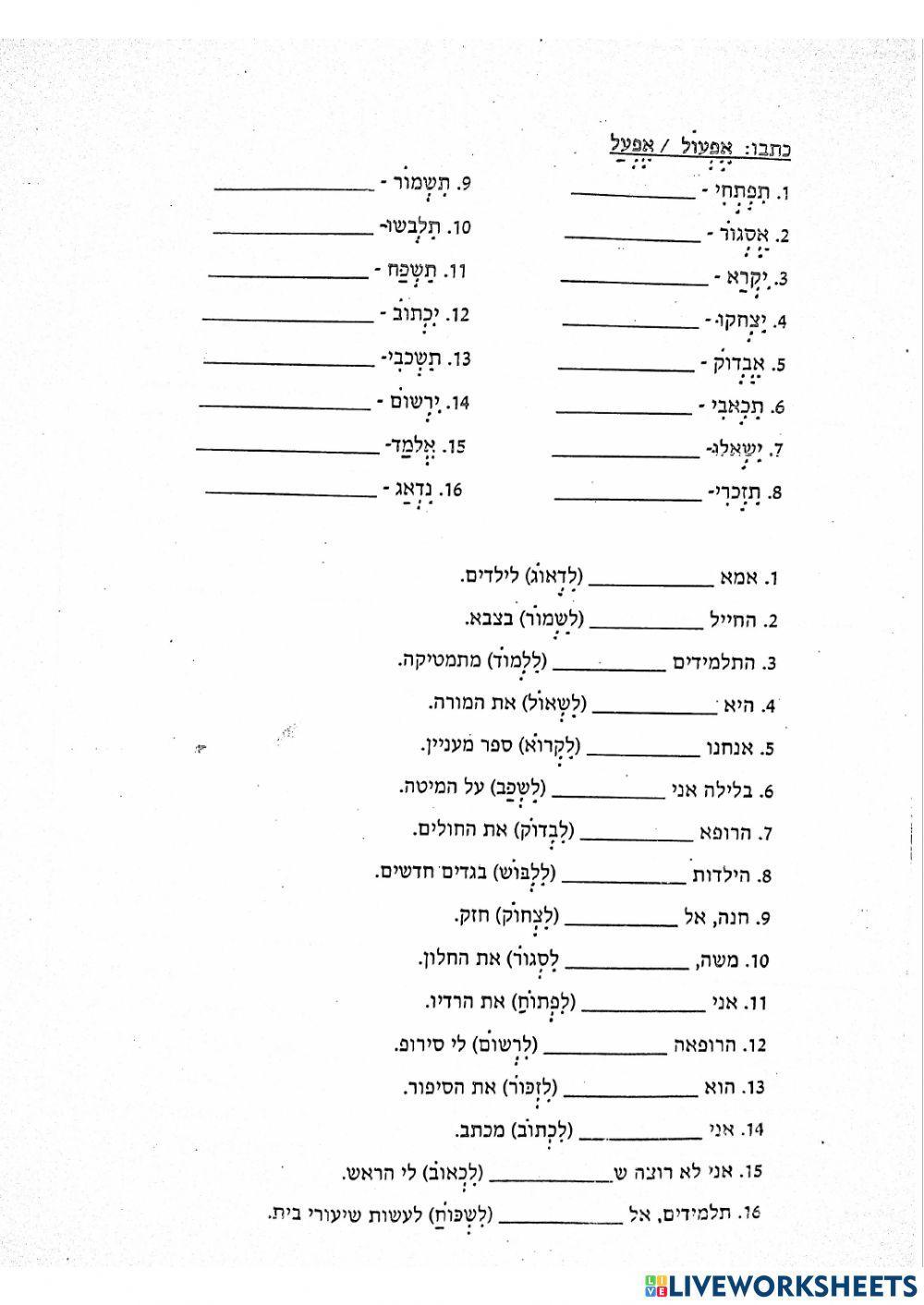 פעל עתיד אפעול - אפעל פעל עתיד אפעול - אפעל