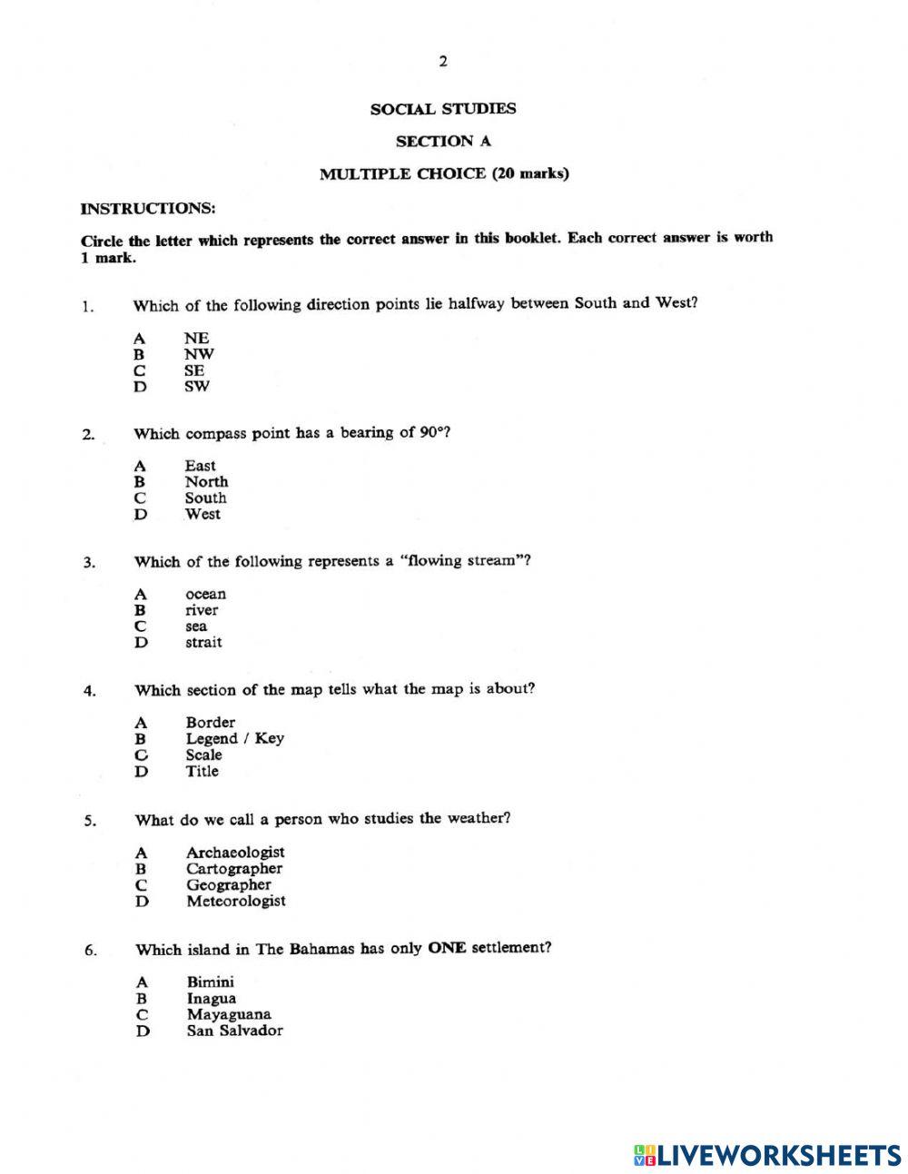 Social Studies BJC worksheet Live Worksheets