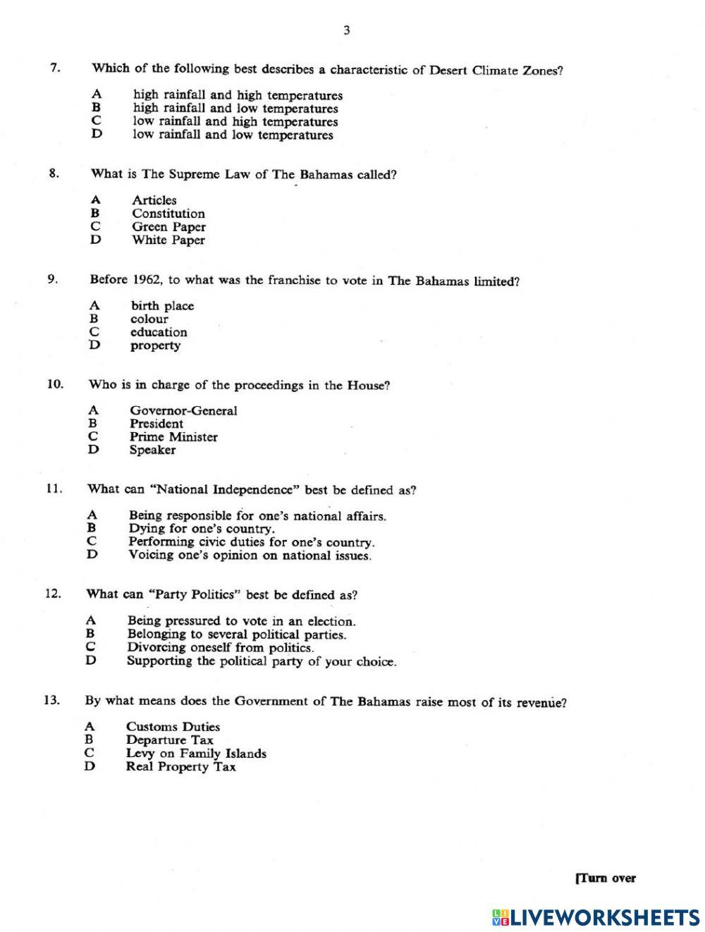 Social Studies BJC worksheet Live Worksheets