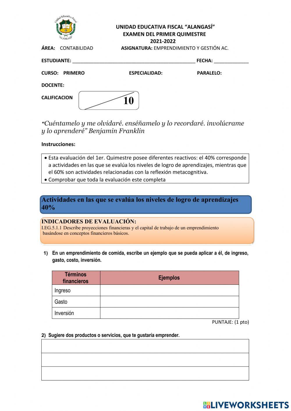 Emprendimiento Primero