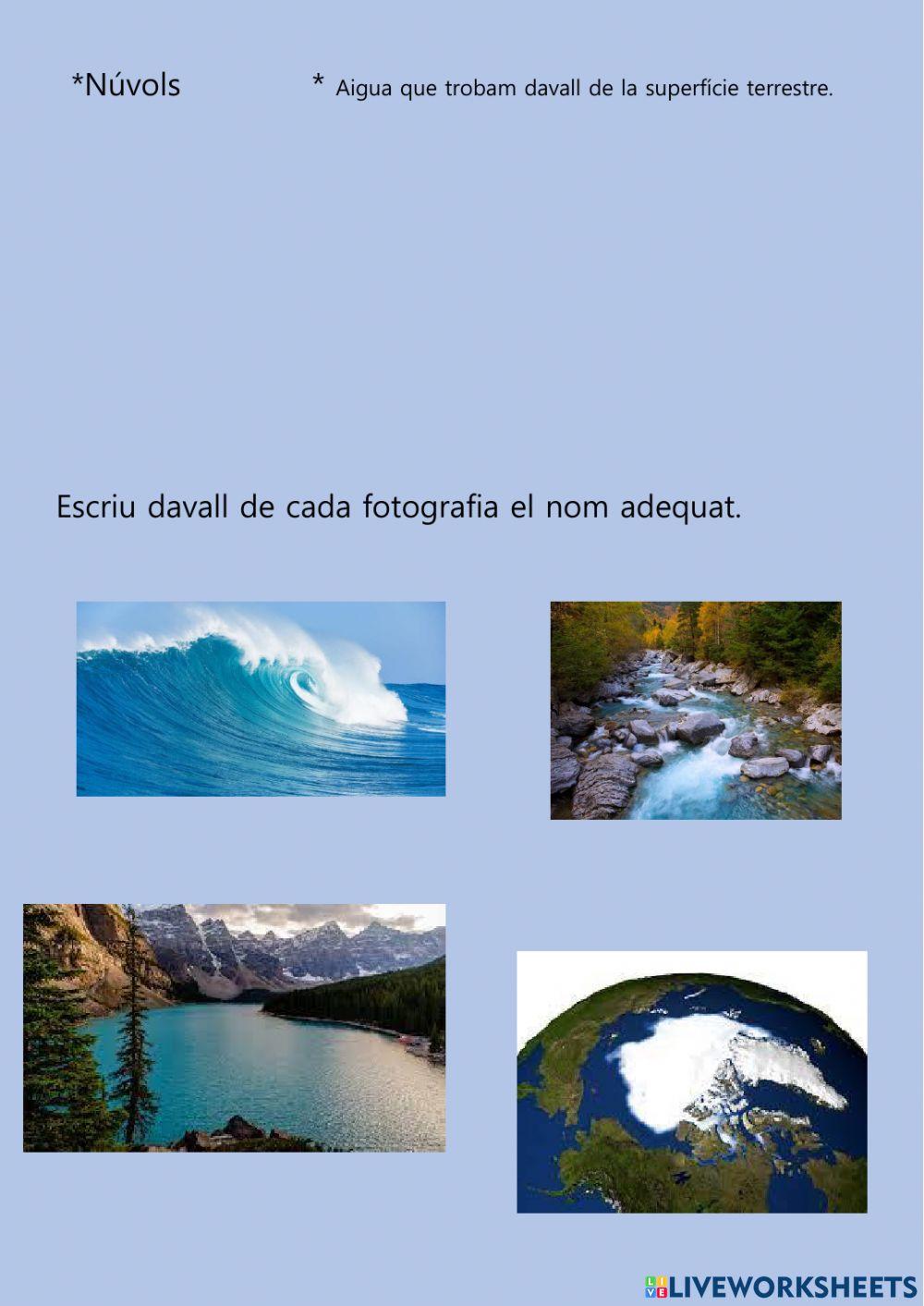 L'AIGUA A LA tERRA VOCABULARI