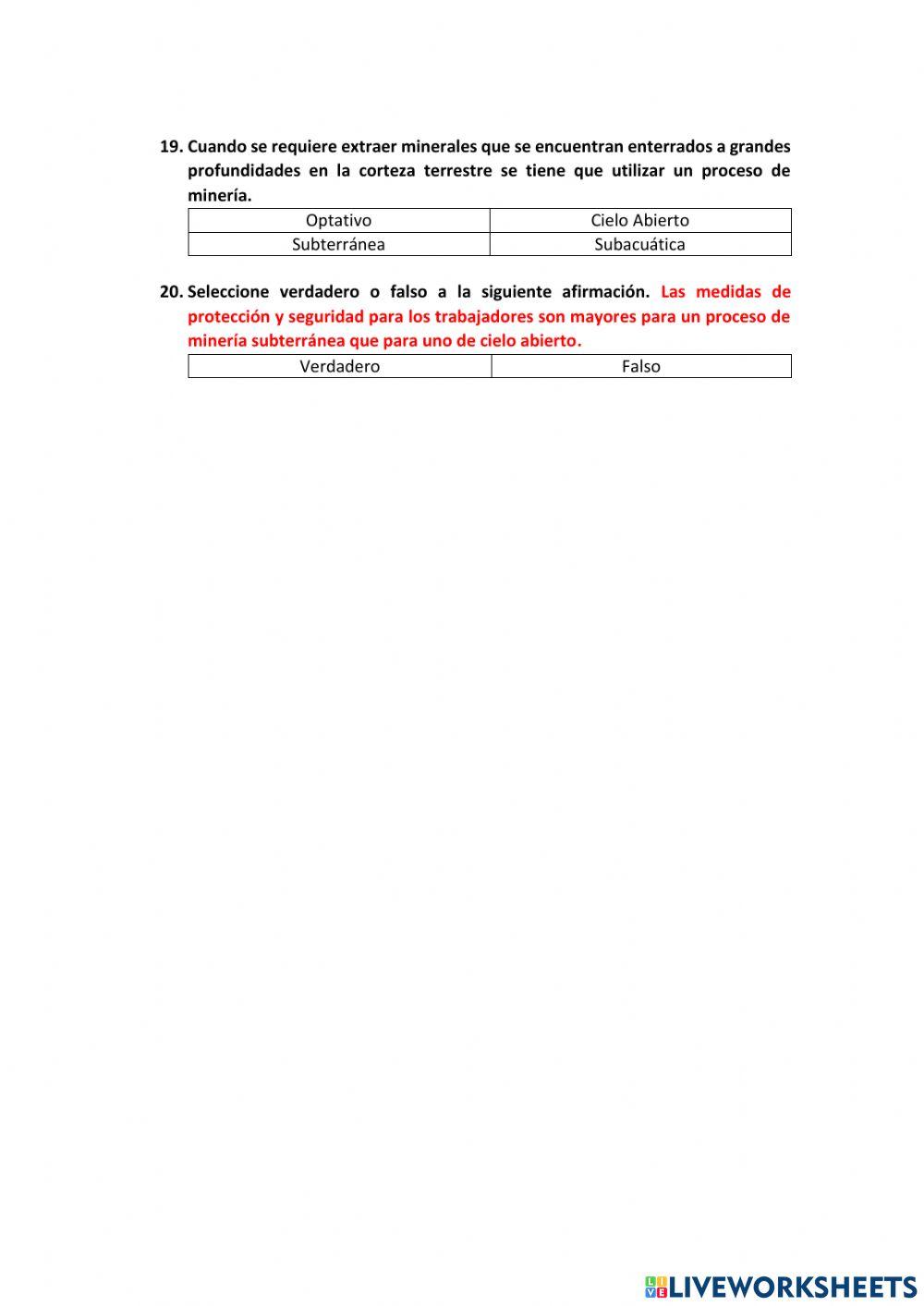 Cuestionario (Rocas, Sismos y Volcanes)