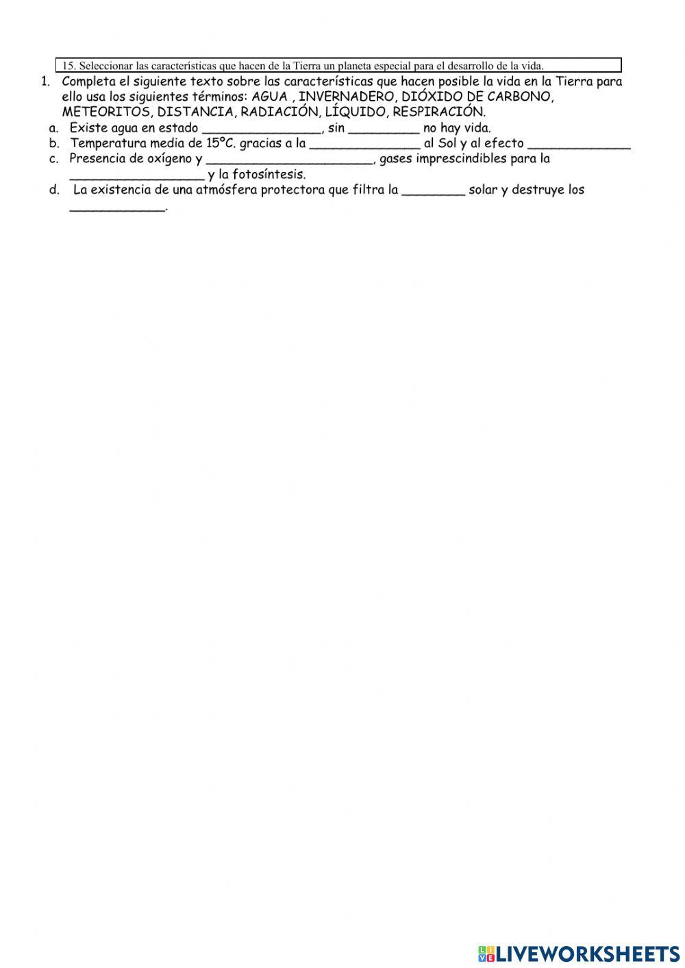 La Tierra un Planeta especial