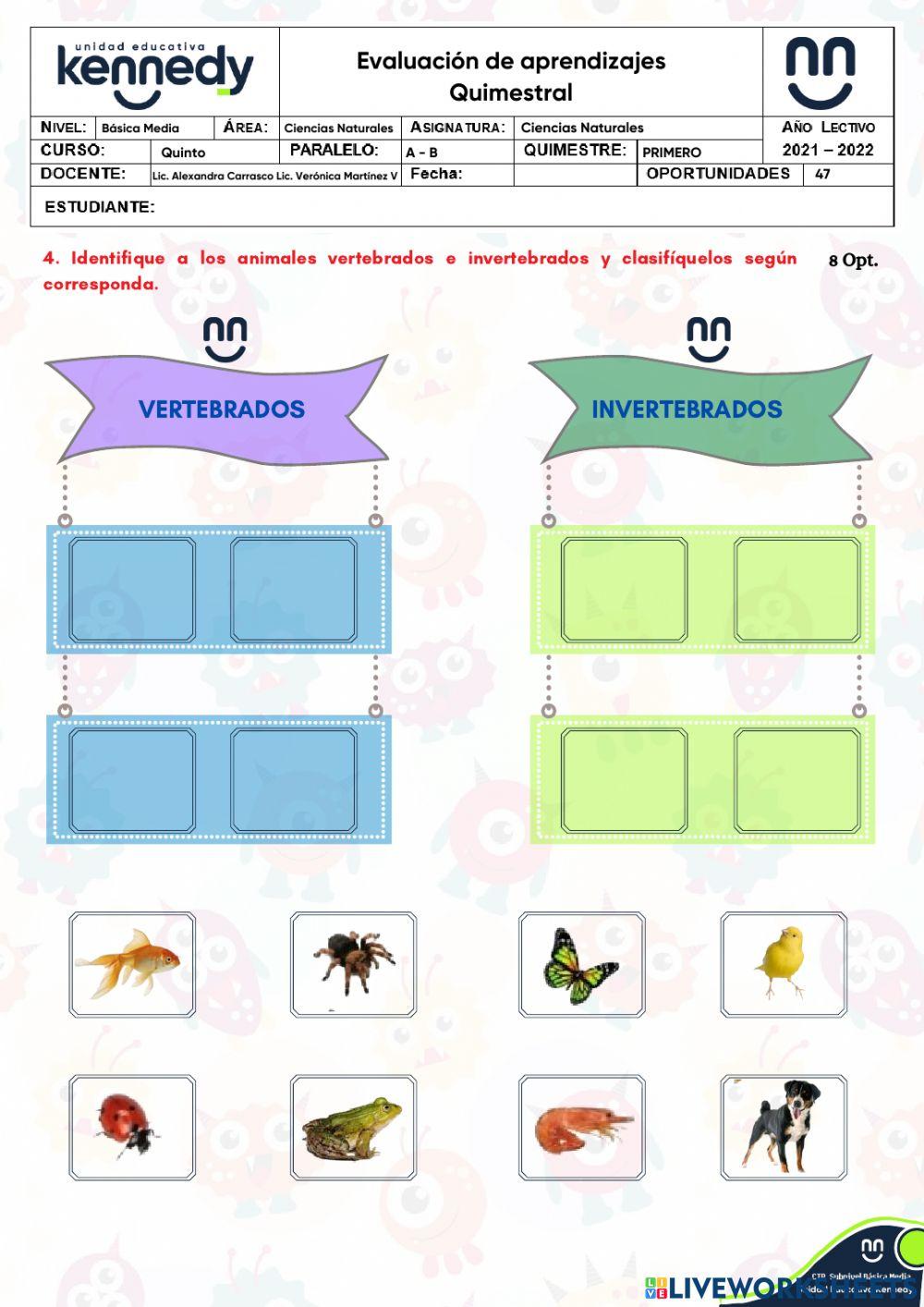 UE Kennedy - Evaluación 1Q Ciencias Naturales