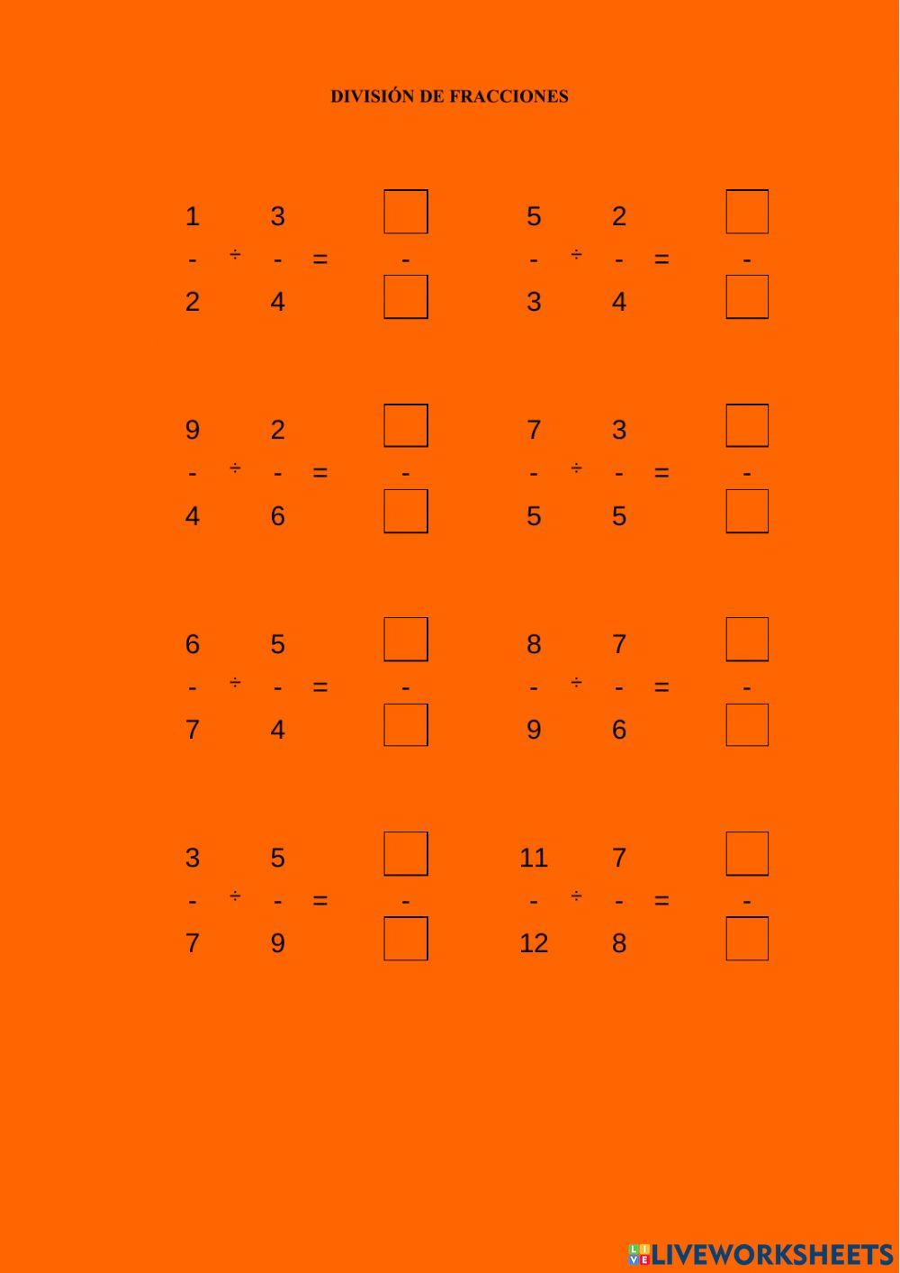 División de fracciones