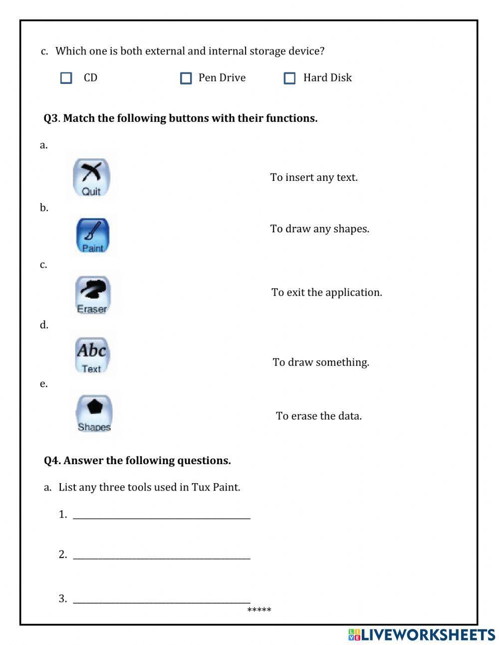 Revision Worksheet online worksheet for Grade 1 Live Worksheets