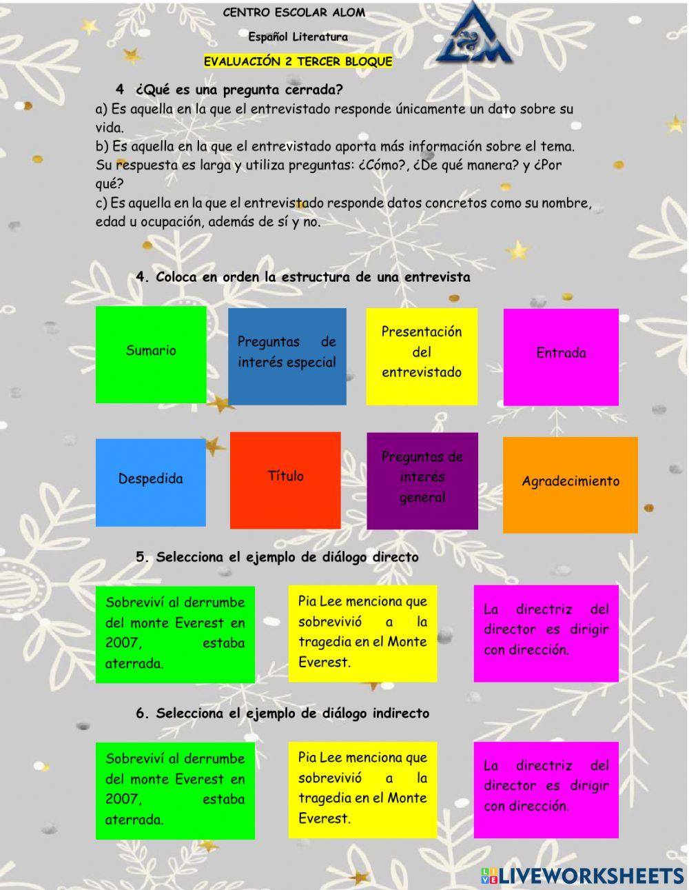 Evaluación 2 bloque 3 lit