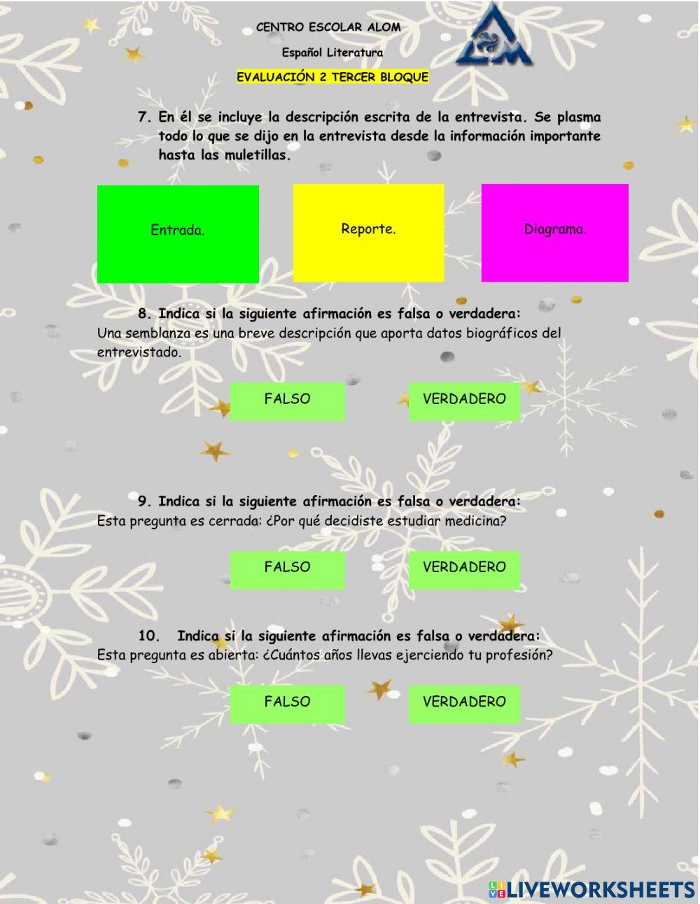 Evaluación 2 bloque 3 lit