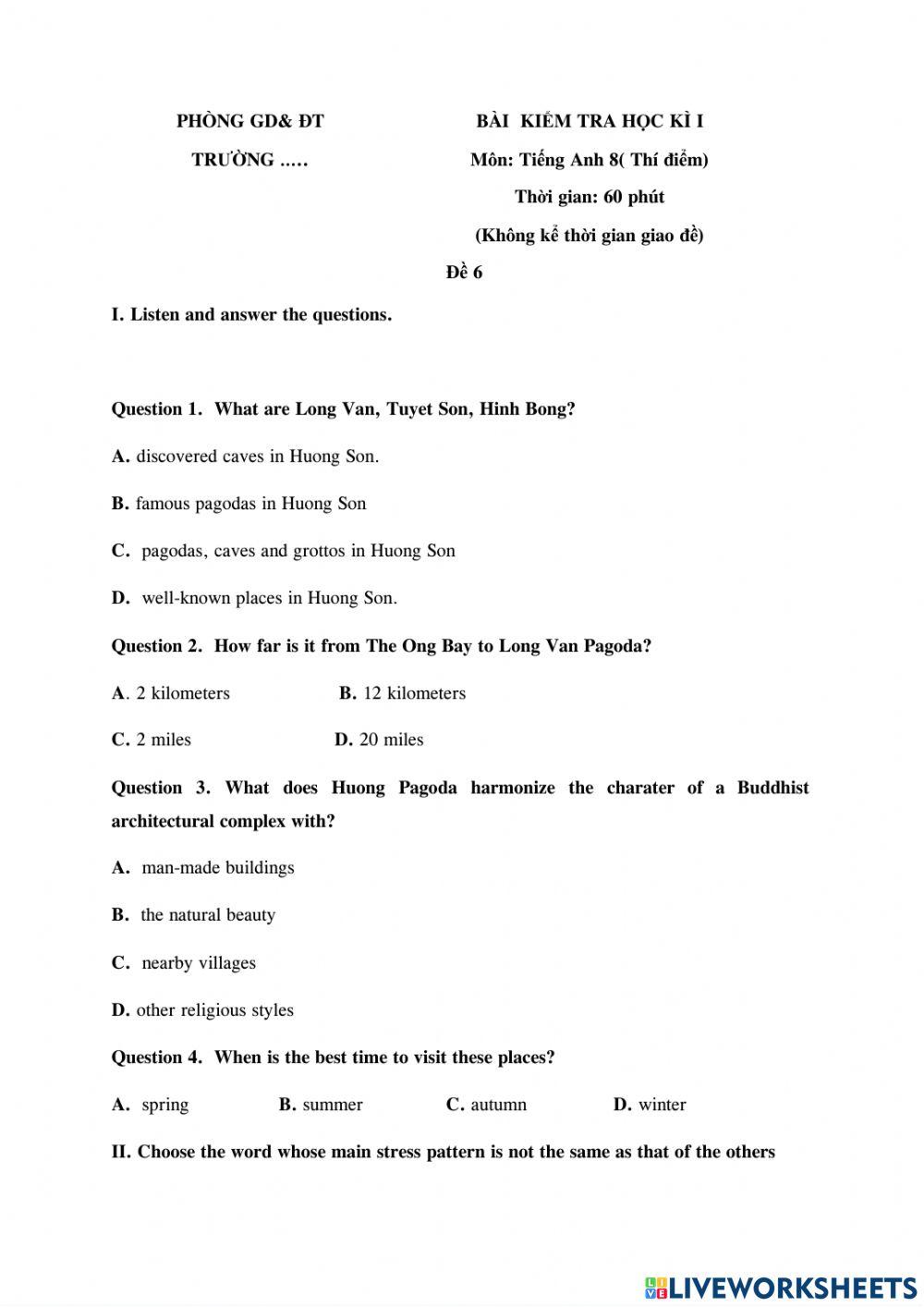 E8 end-of-term test 6