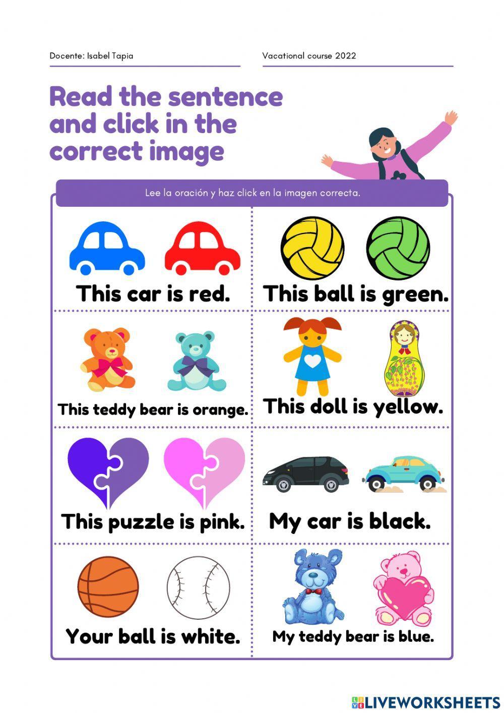 Toys and colors in English