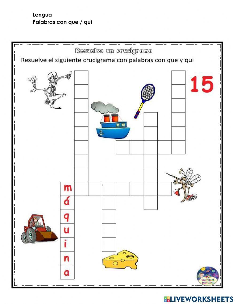 Palabras con que qui