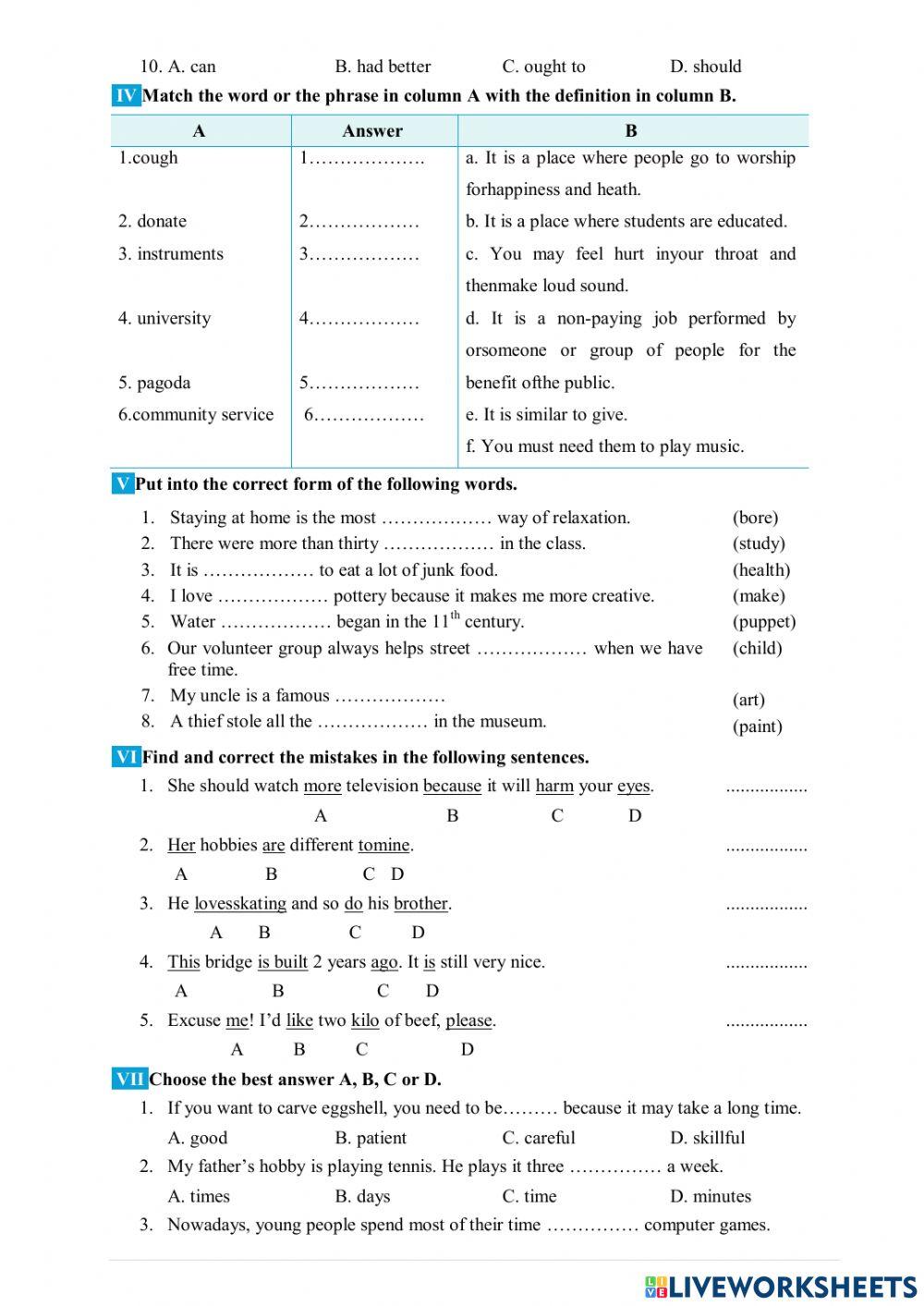 Grade 7 review 1