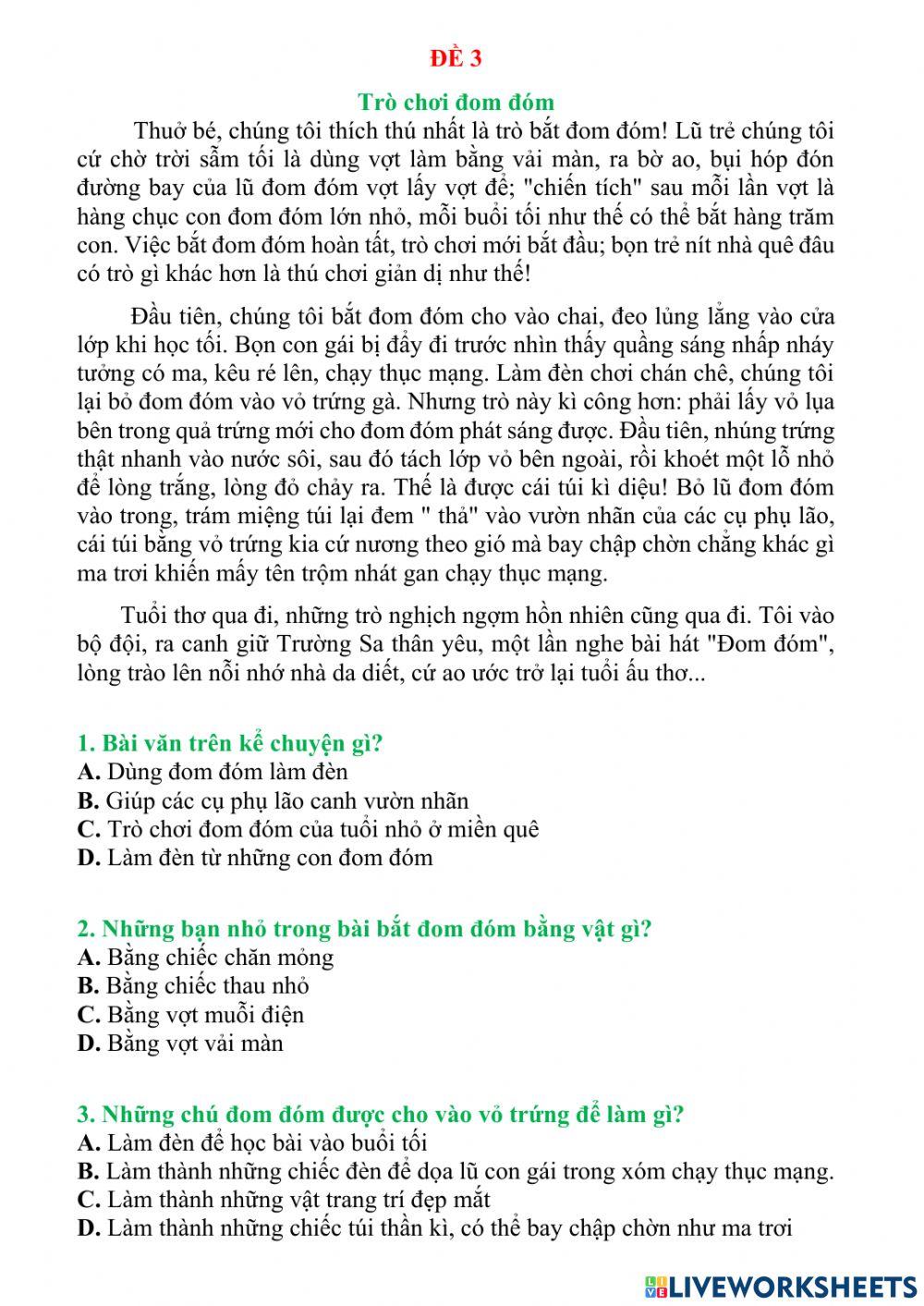 Đề ôn tv ck1 số 3 ( 6 -1)