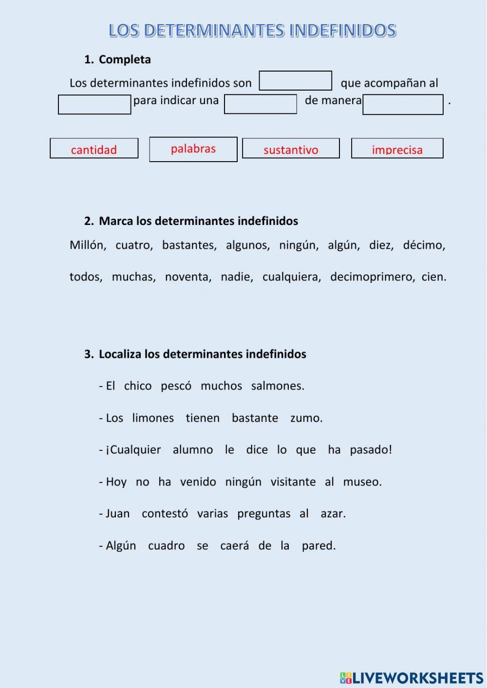Determinantes indefinidos