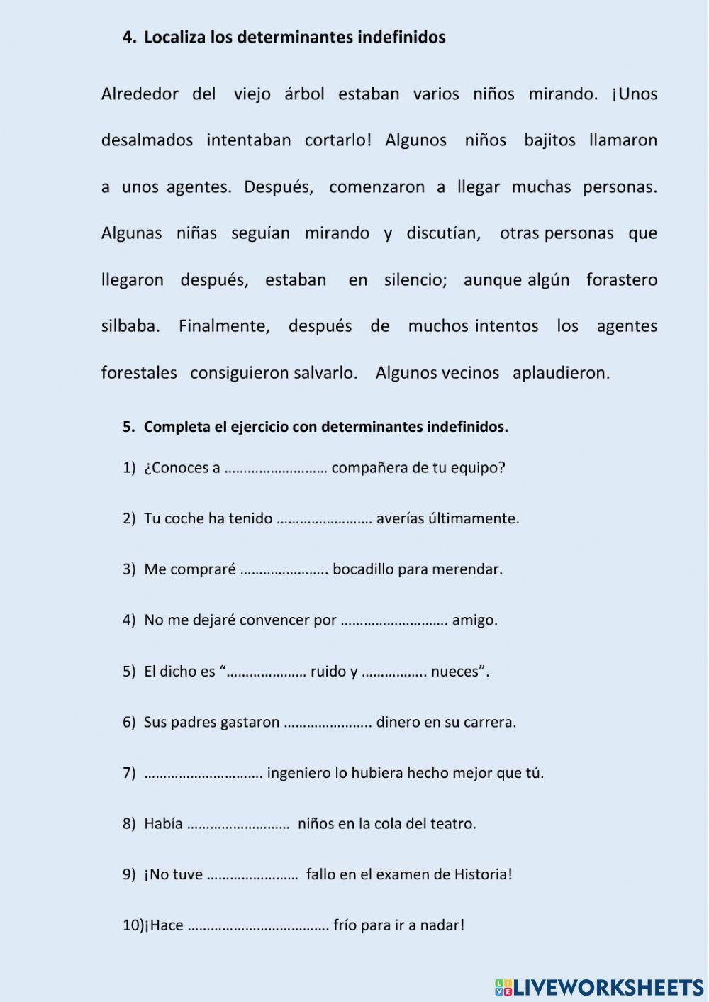 Determinantes indefinidos