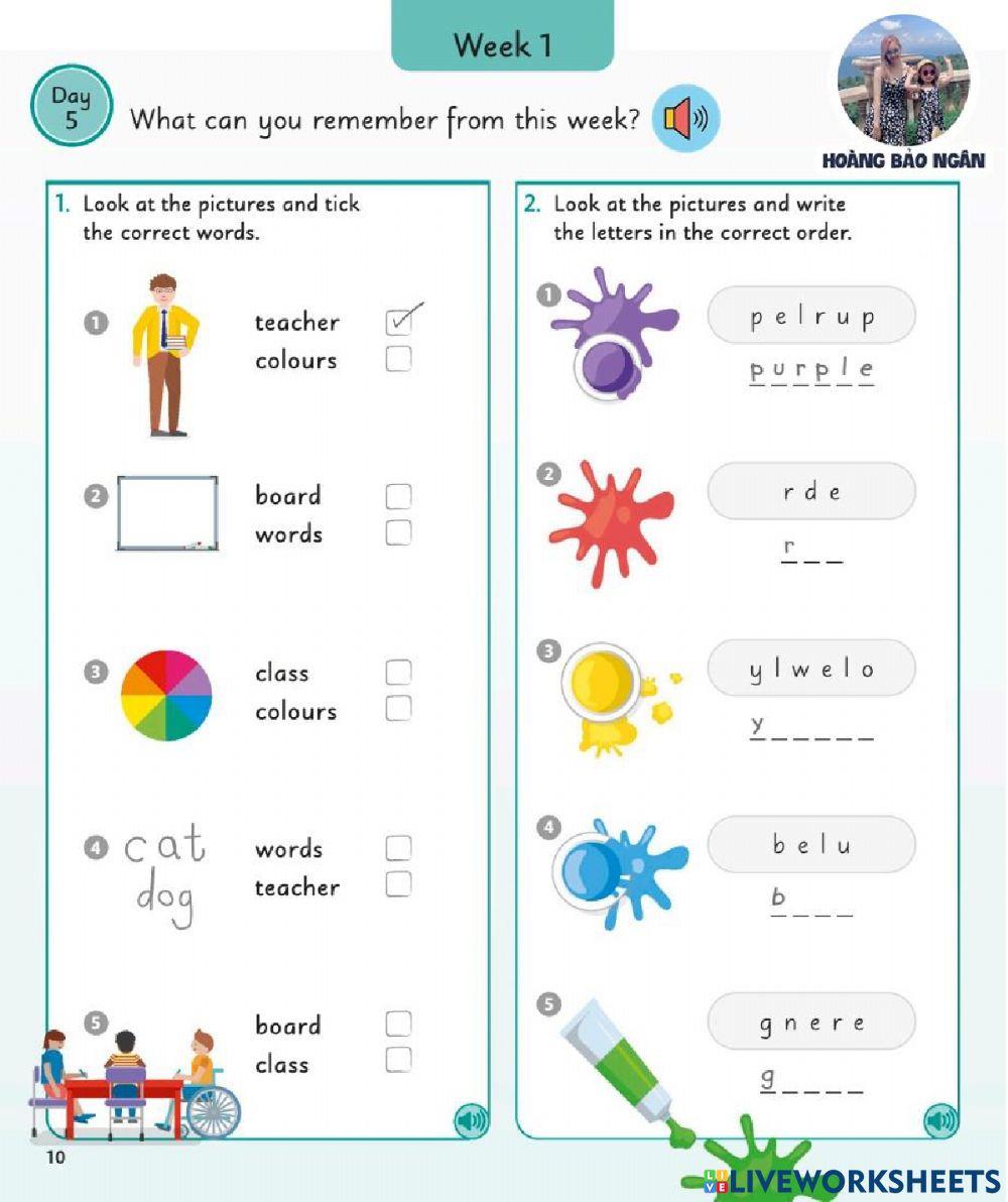 5wordsaday hbn day 5 week 1 online exercise for live worksheets