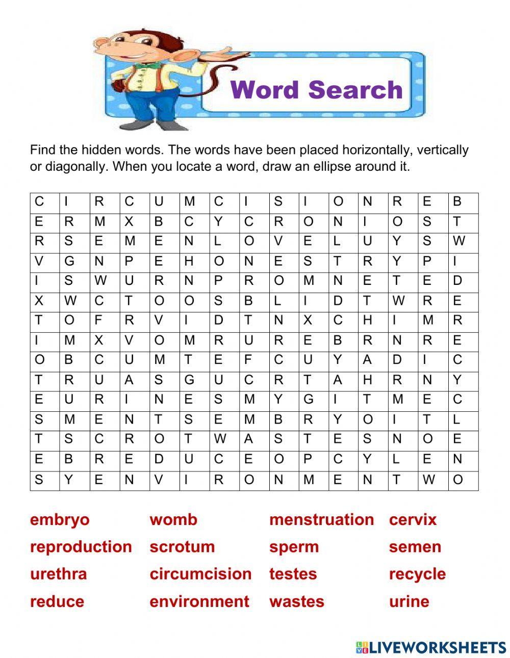 Science 5 - word search