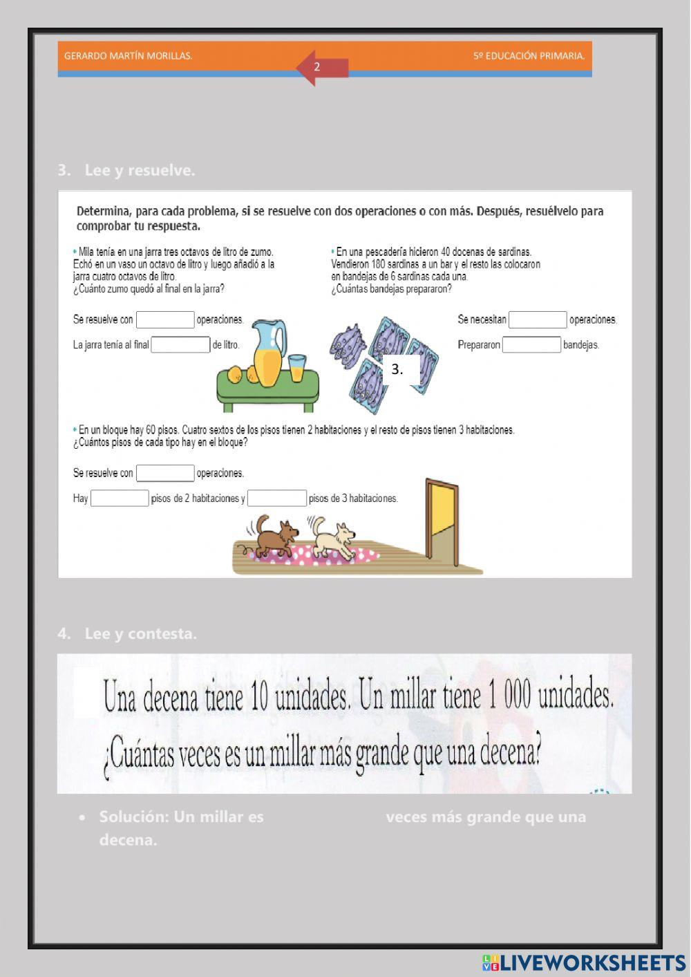 Resolución de problemas. Ficha 16.