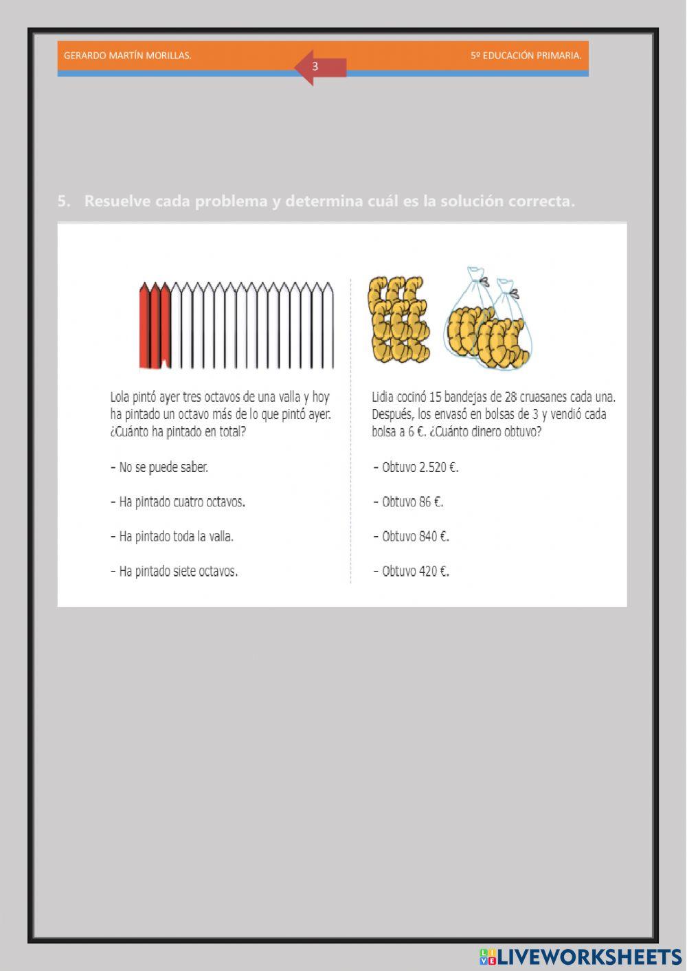 Resolución de problemas. Ficha 16.