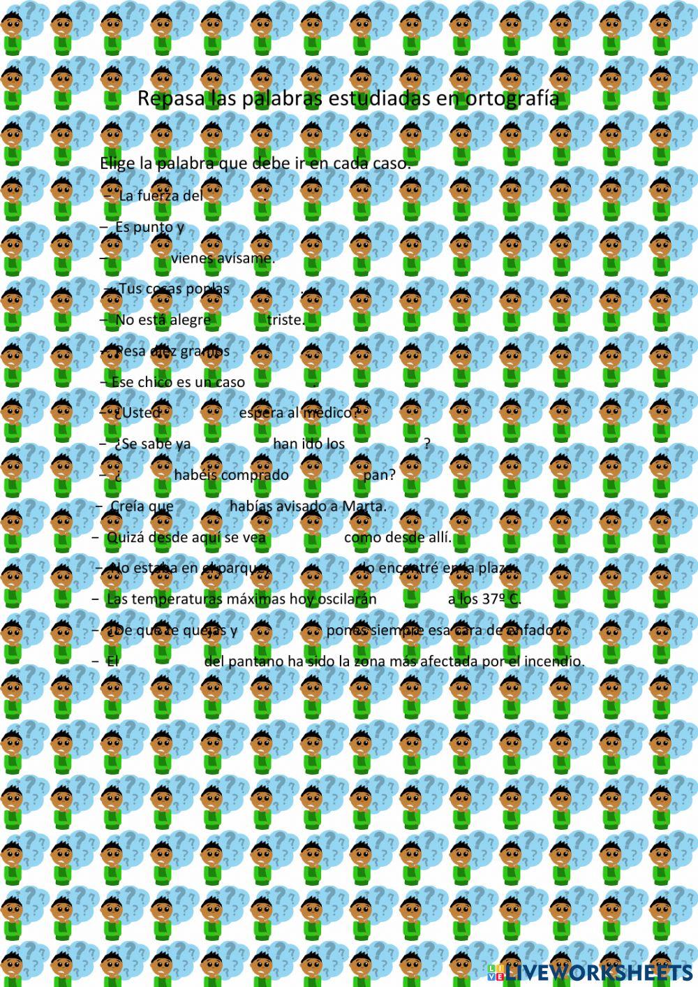 Repaso de ortografía