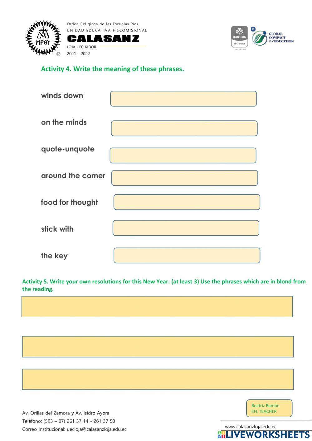 New Year Resolutions