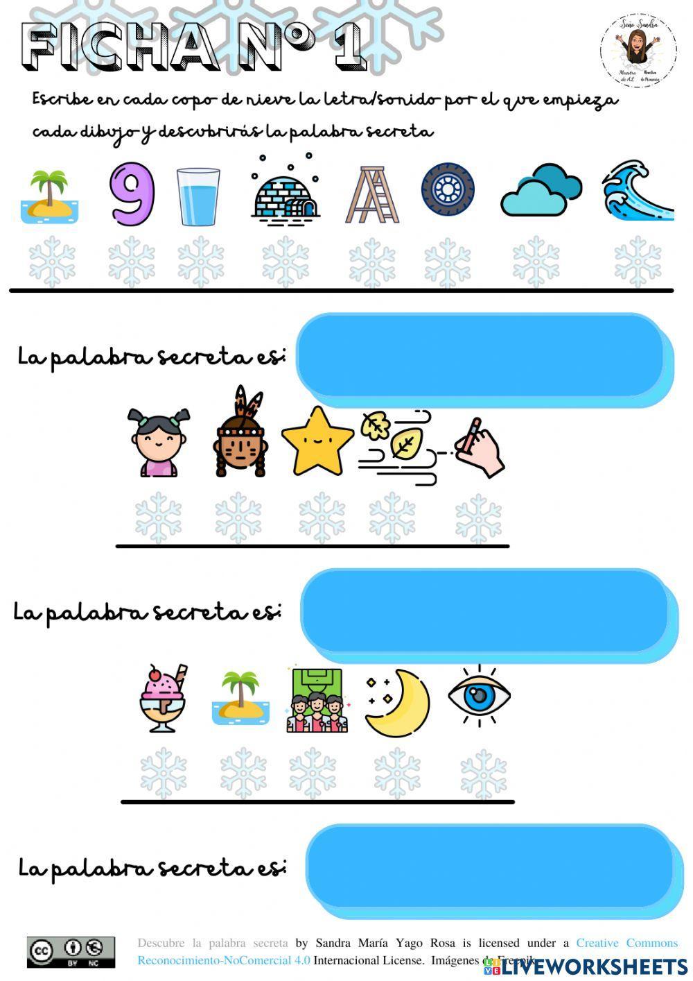 Ficha nº 1 La palabra secreta invierno
