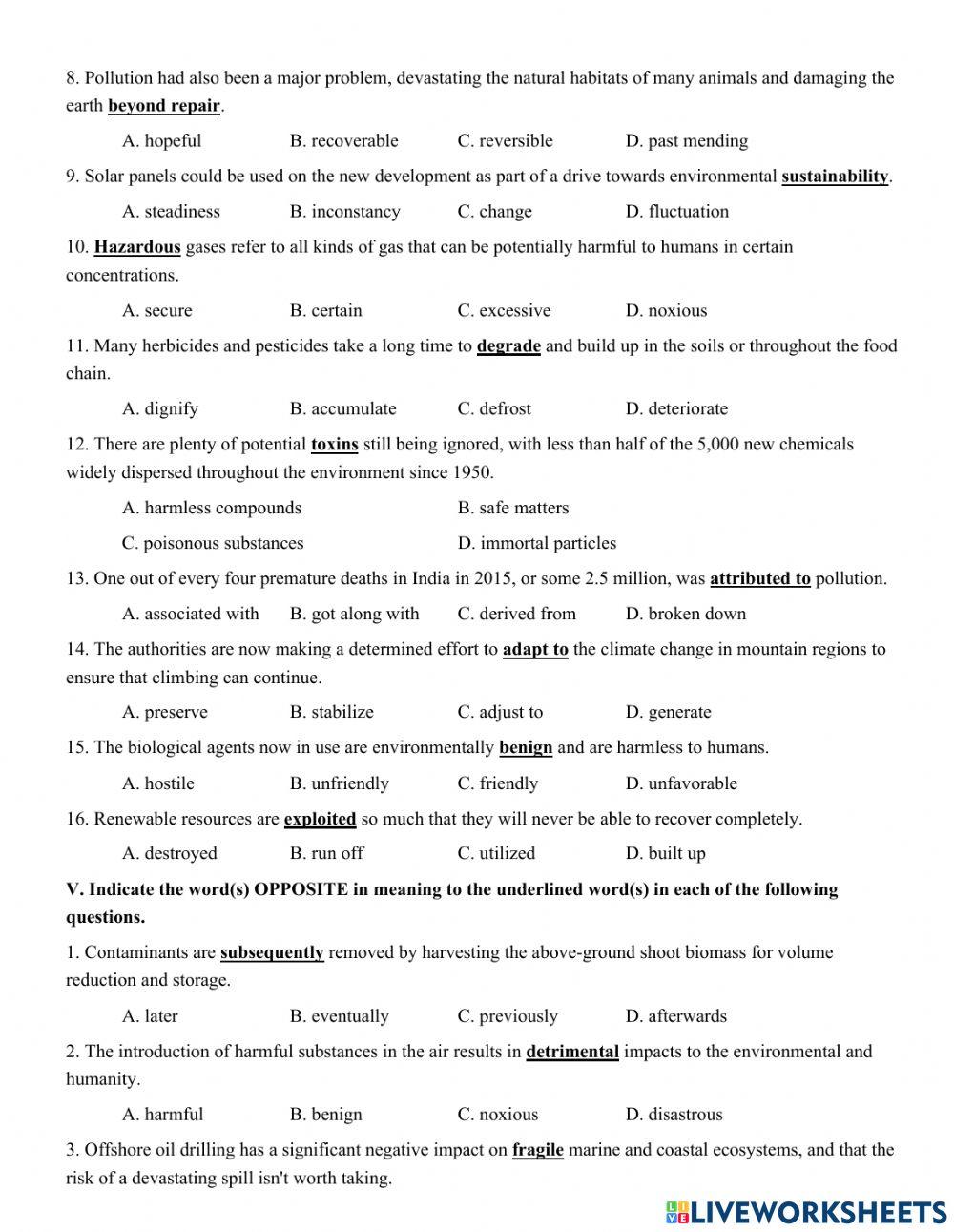 Unit 3. THE GREEN MOVEMENT PART 2: VOCABULARY AND GRAMMAR