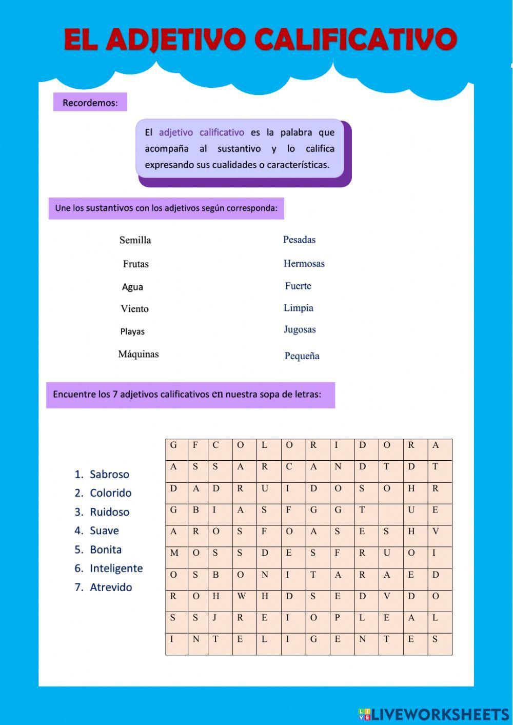 El adjetivo calificativo