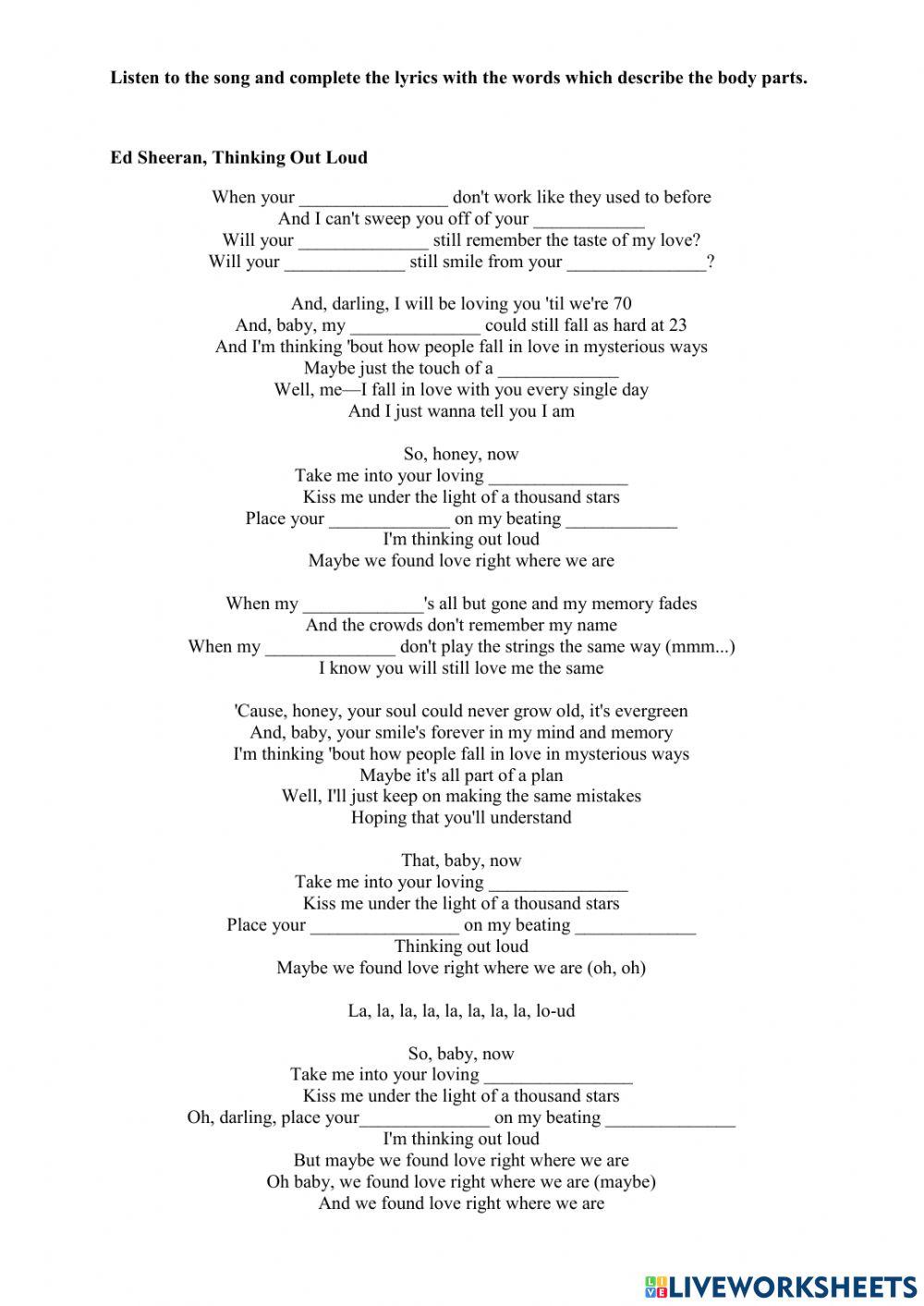 Ed Sheeran, Thinking Out Loud