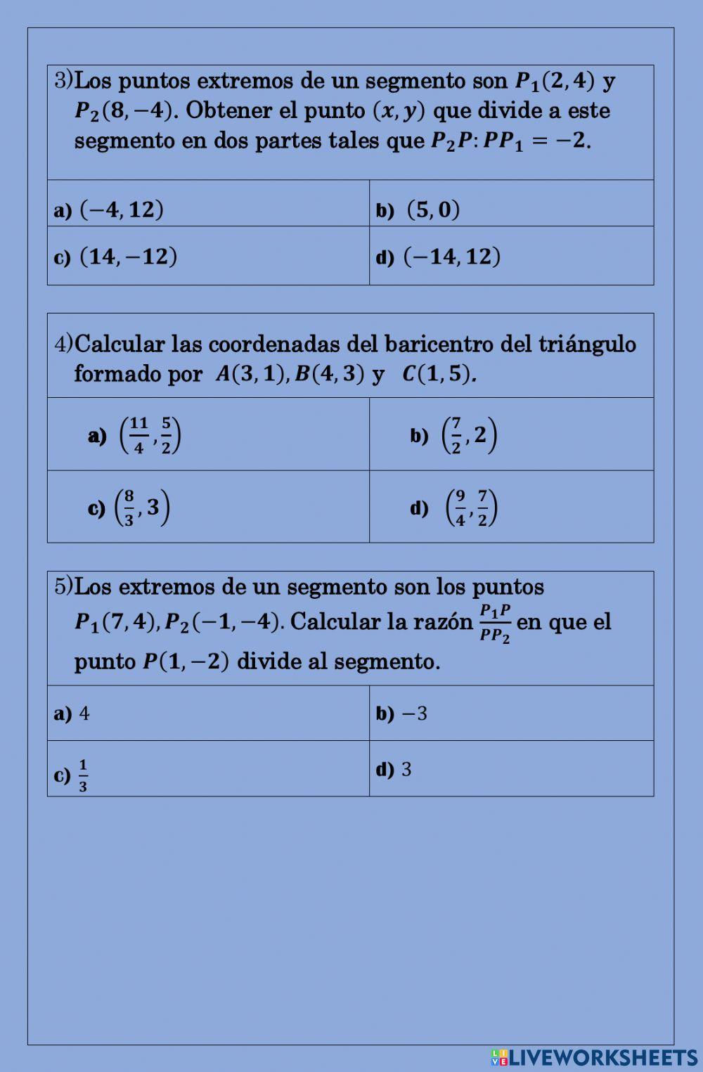 División de un segmento entre una razón dada