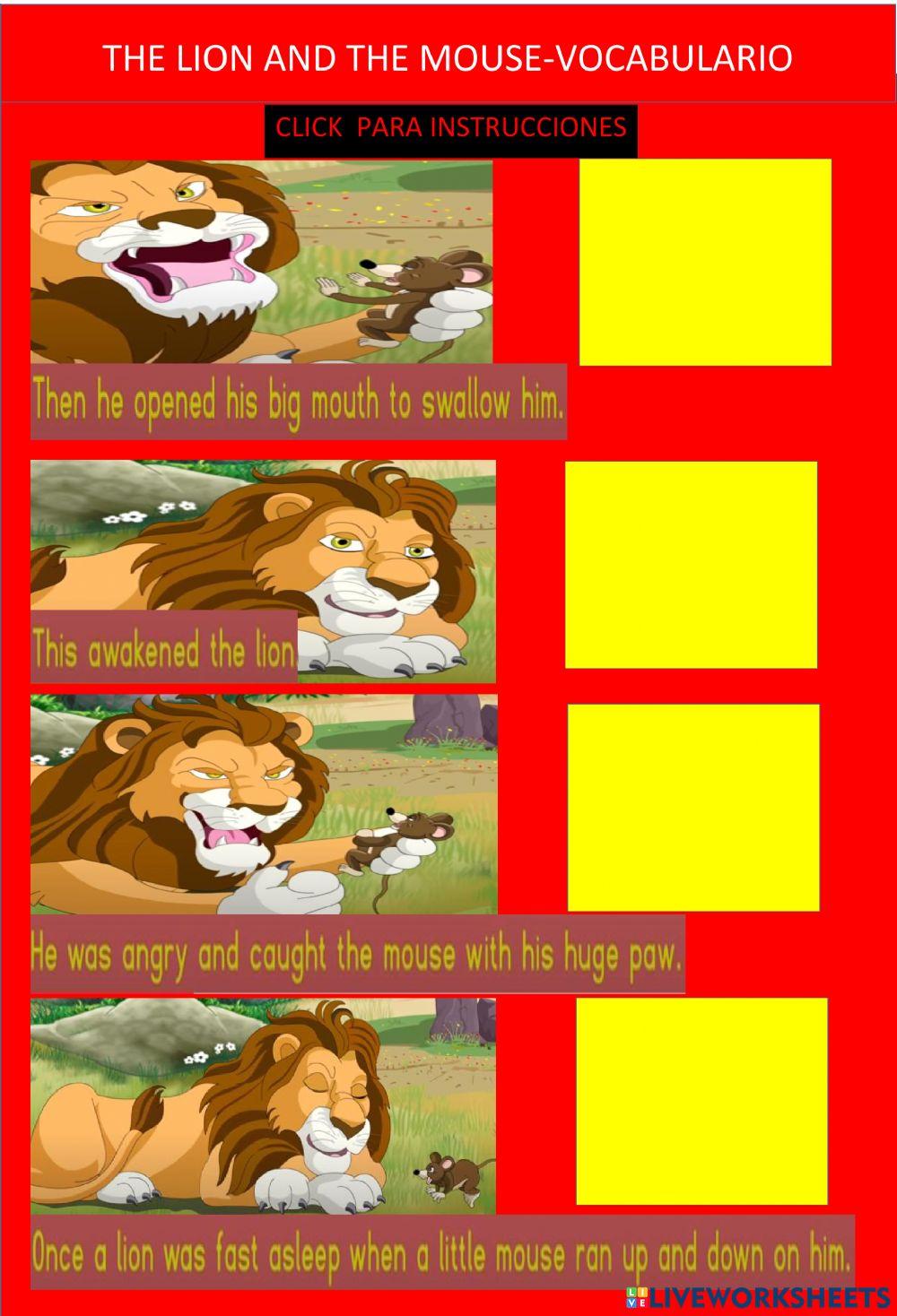 Ejercicio De Story The Lion And The Mouse Lion And The, 43% OFF