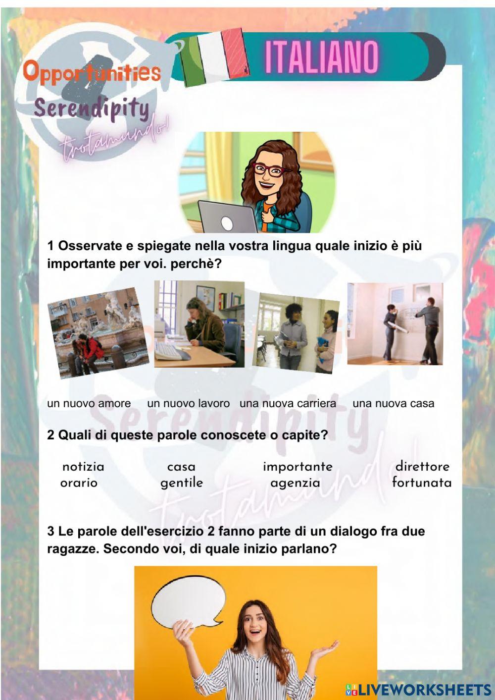 Progetto Italiano Clase 4