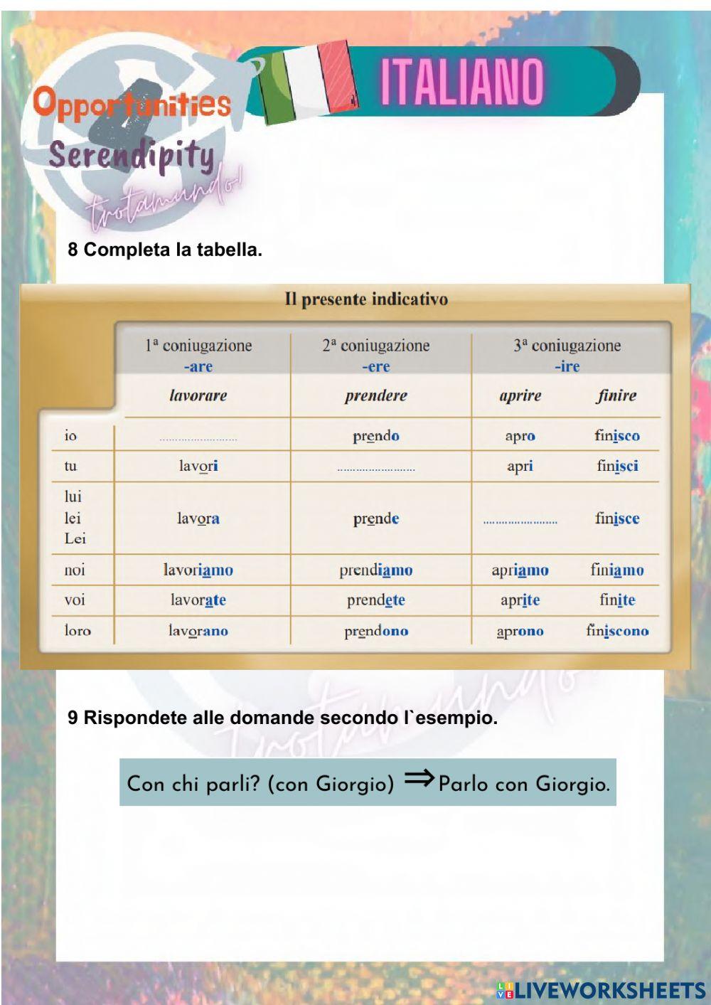 Progetto Italiano Clase 4