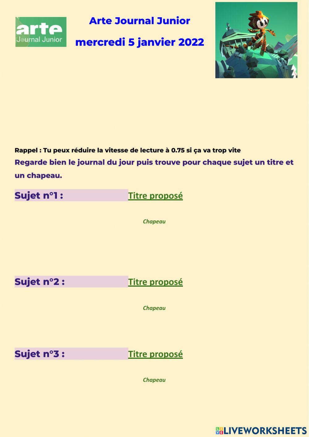 Arte Journal Junior 05.01.22