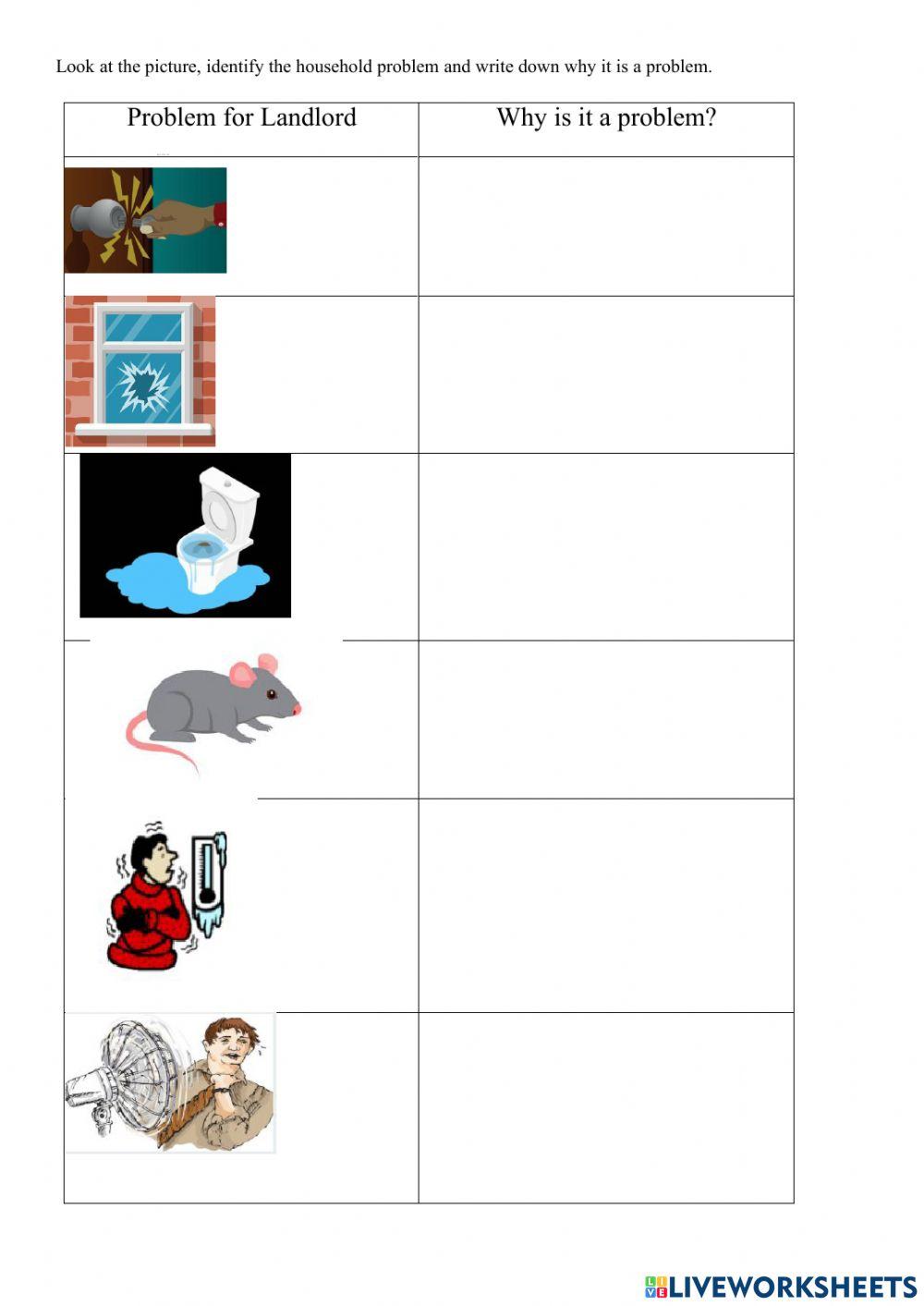 Clb 3 dealing with household problems vocabulary skill