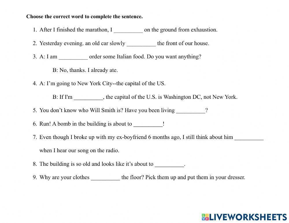 Natural Disasters-Vocabulary Exercise