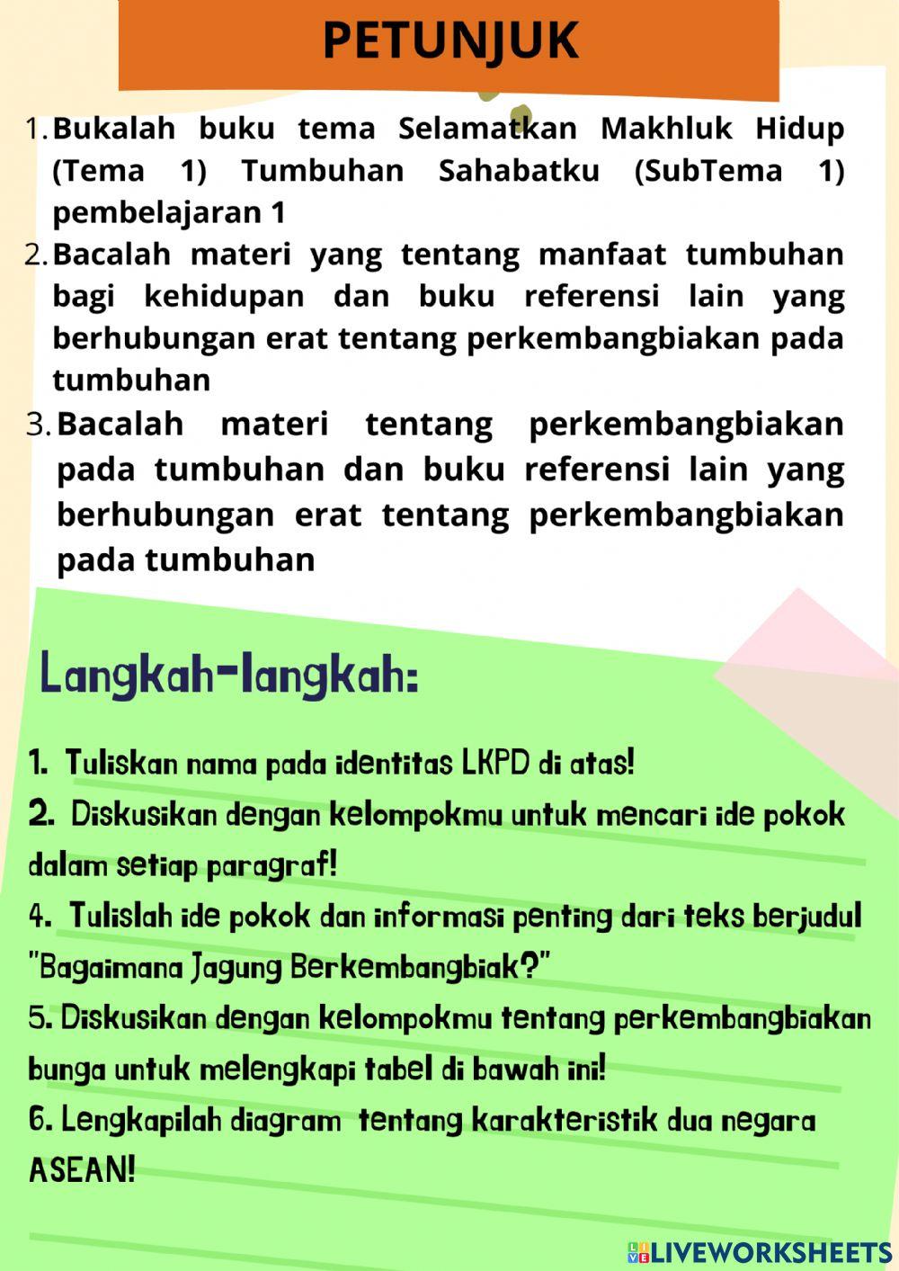LKOD Kelas VI Tema 1 Subtema 1 Pembelajaran 1