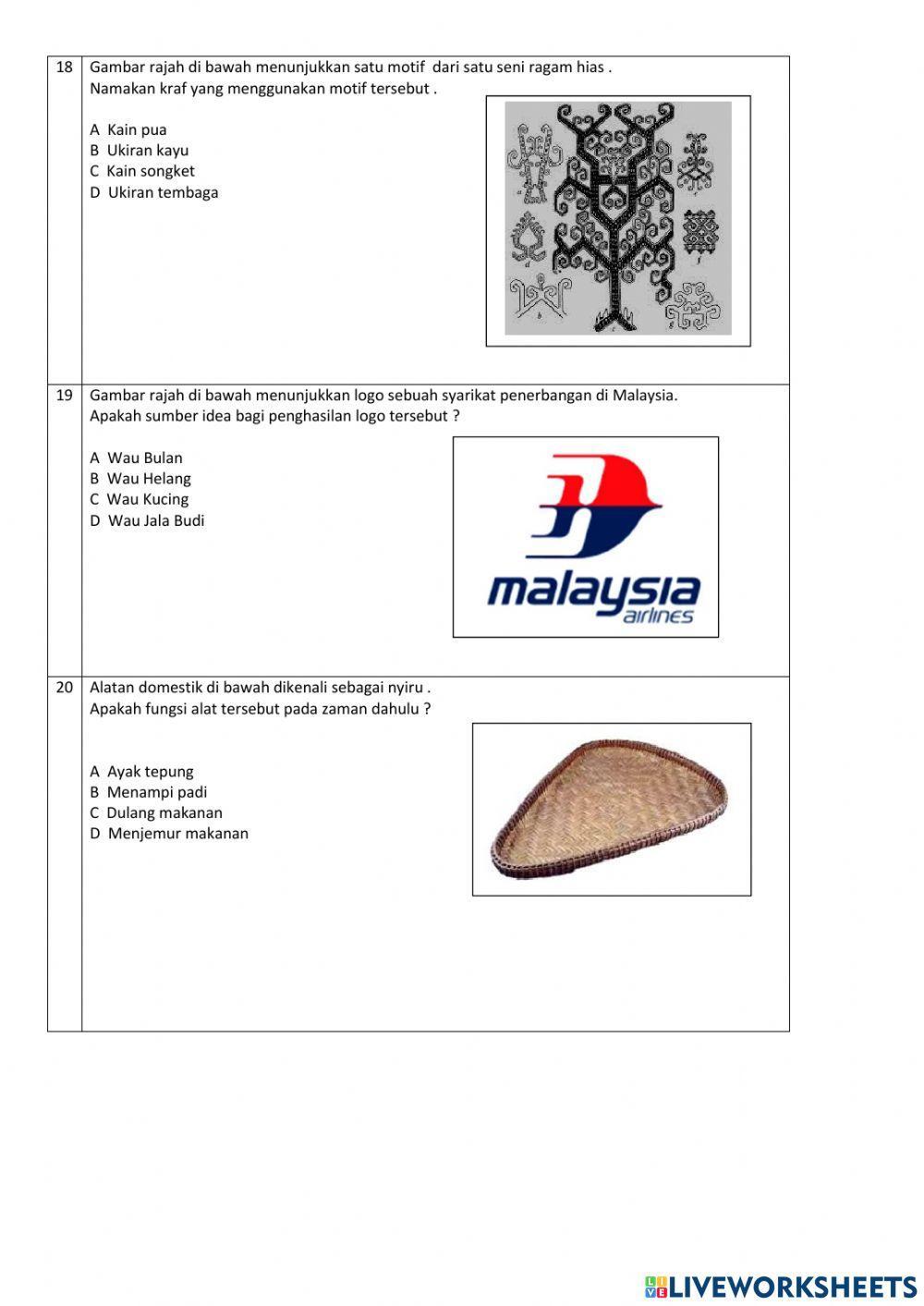 TINGKATAN 2 Tajuk 1 : Sejarah dan Apresiasi Seni Visual