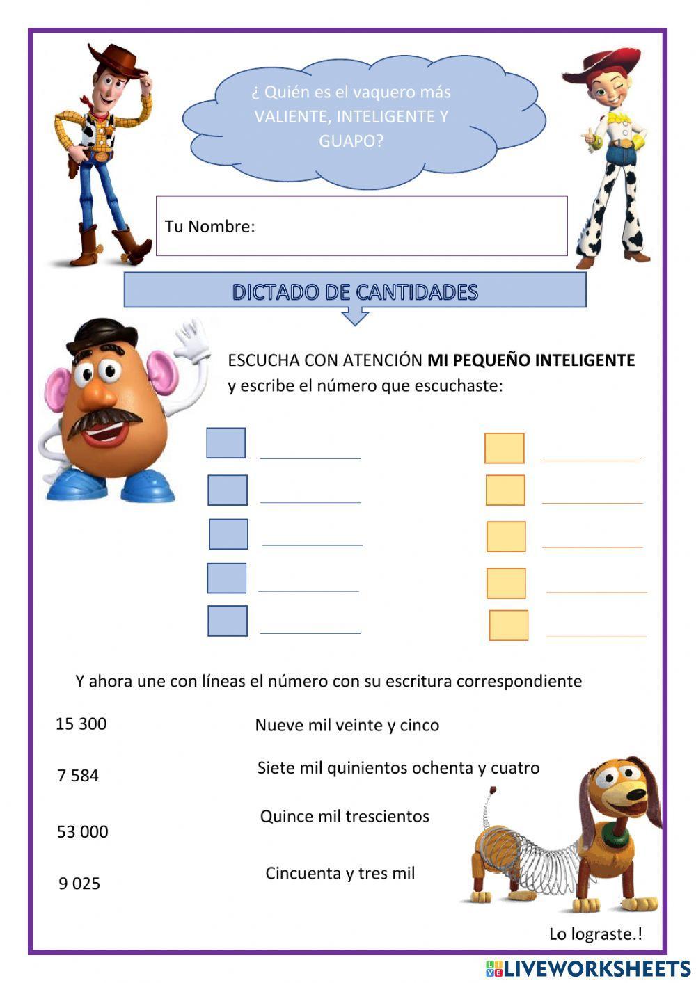 Dictado de cantidades