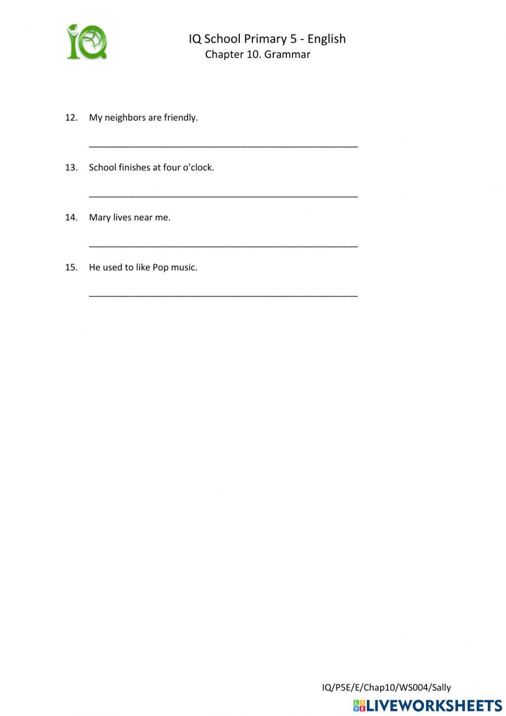 Chapter 10 Negative sentence