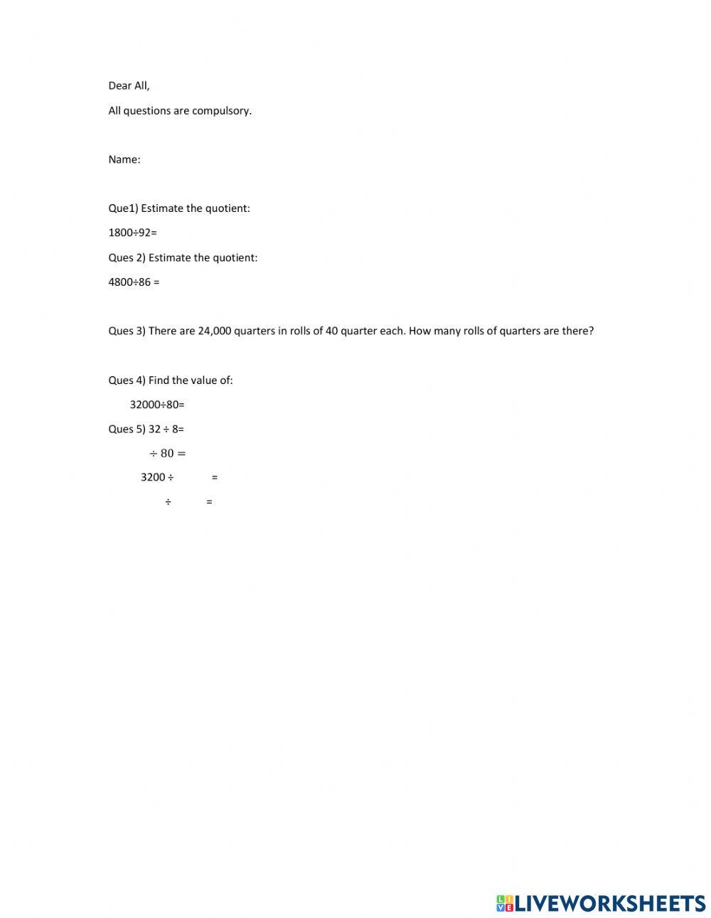 Classwork for today online exercise for | Live Worksheets
