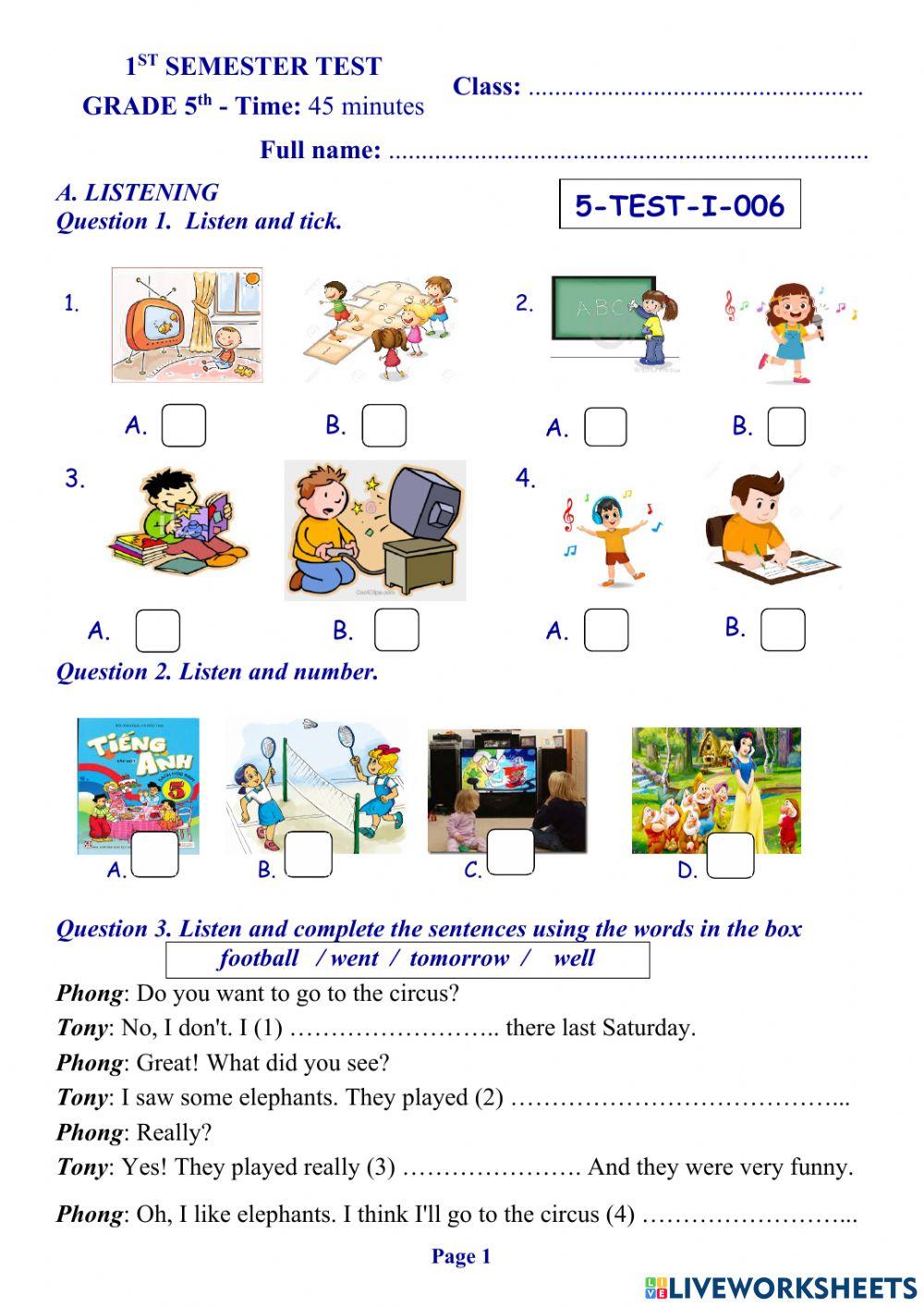Tieng Anh lop 5 -1st Term test 06