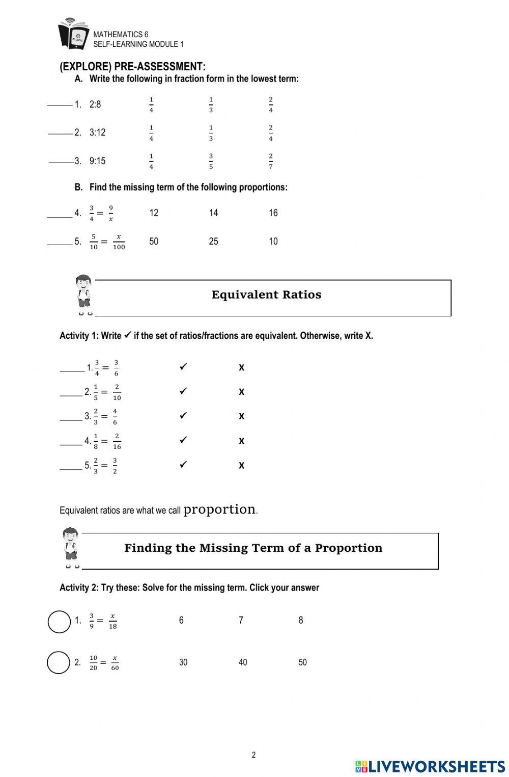 Math 6 | sjigrade6 | Live Worksheets