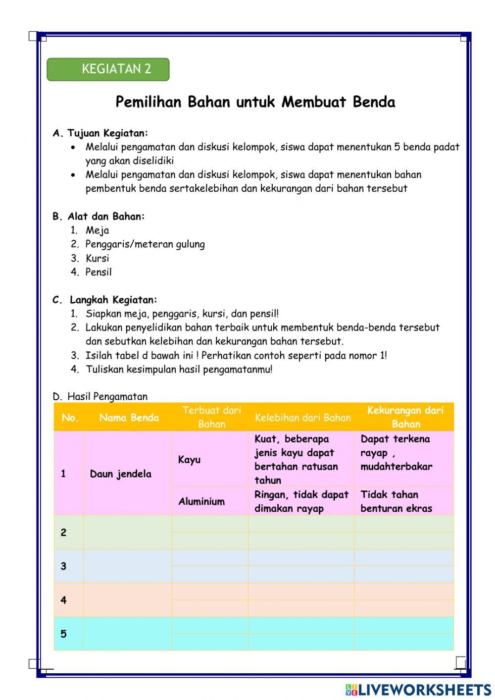 LKPD TEMA 3 SUBTEMA 1 PEMBELAJARAN 6 KELAS 3