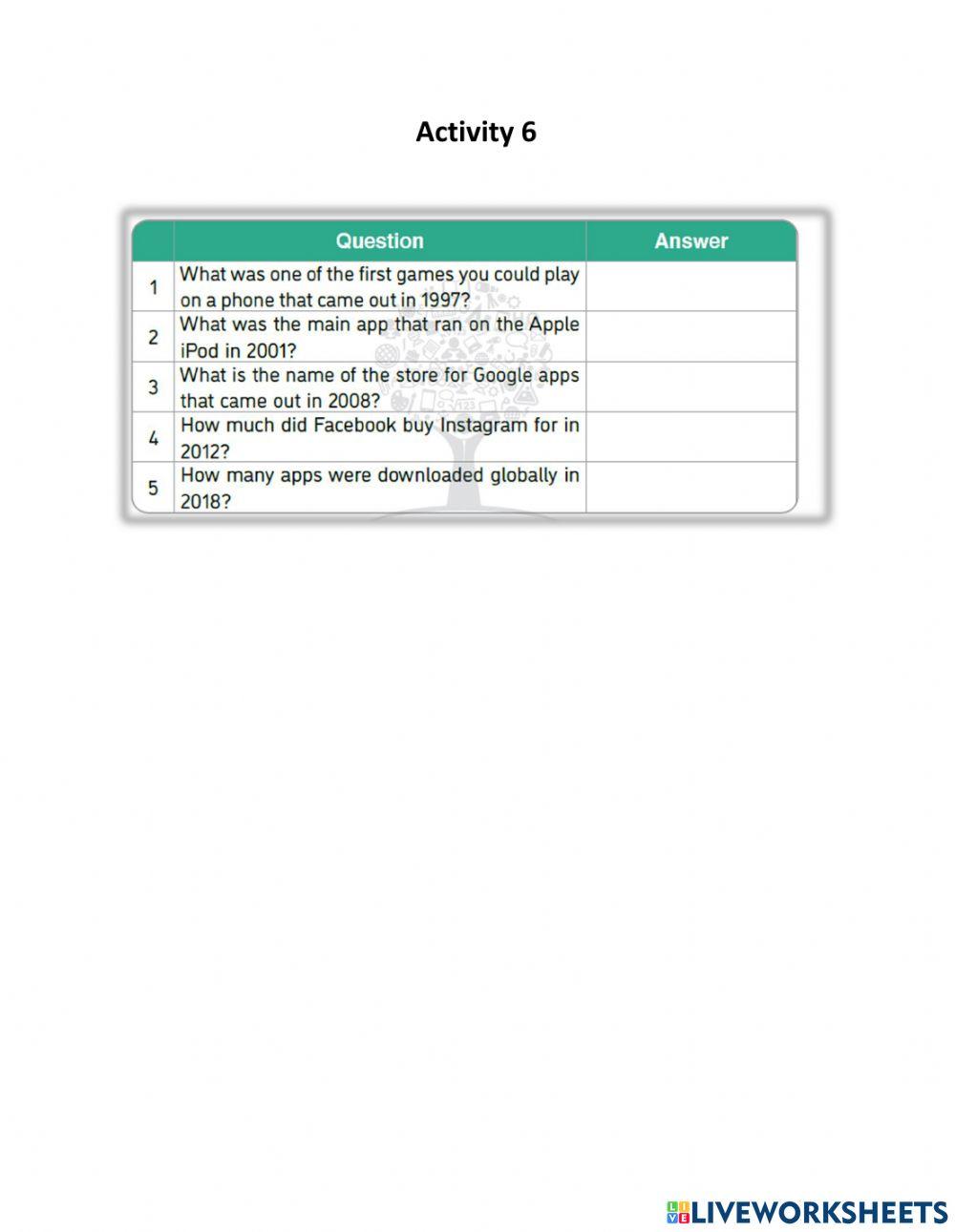 Activity6 Grade7 Online Exercise For Live Worksheets Activity6 Grade7 Online Exercise For Live Worksheets