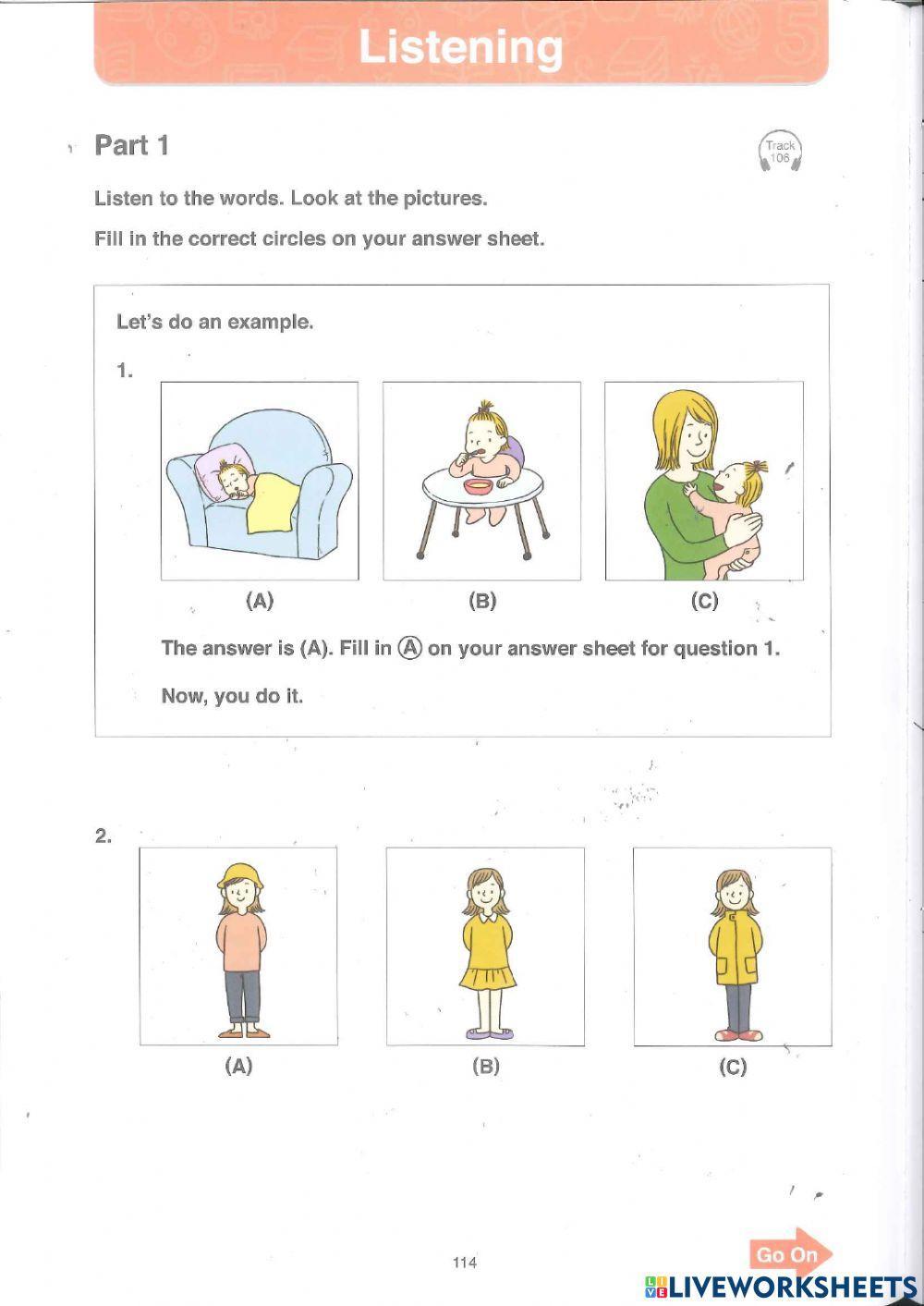 Toefl primary 1 Test Listening