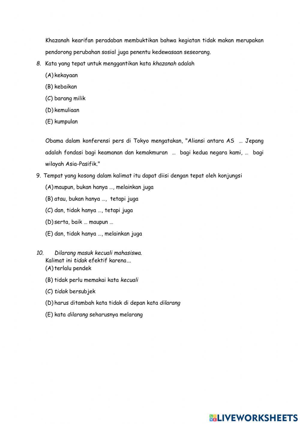 Post test 3 bahasa indonesia