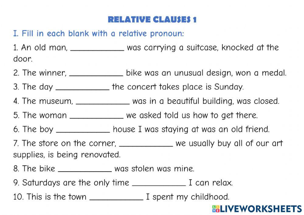 Relative Clauses 1