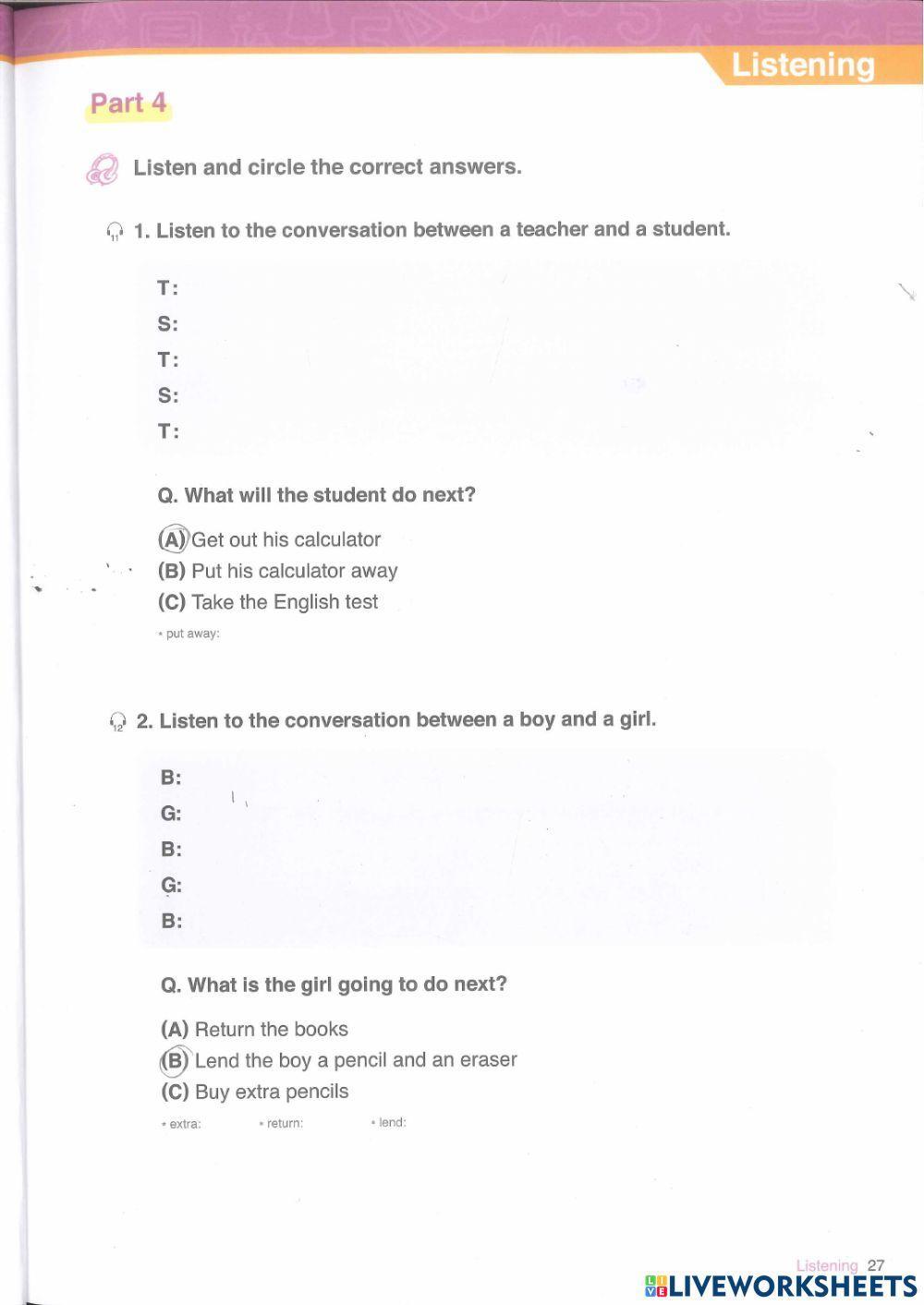 Toefl primary 1 book 2 Unit 1 Listening