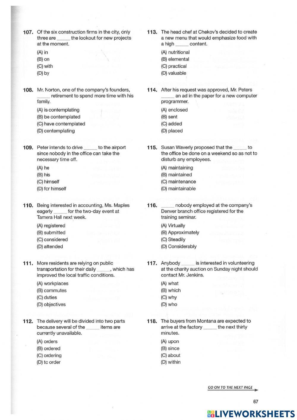 Mid-term test Toeic B